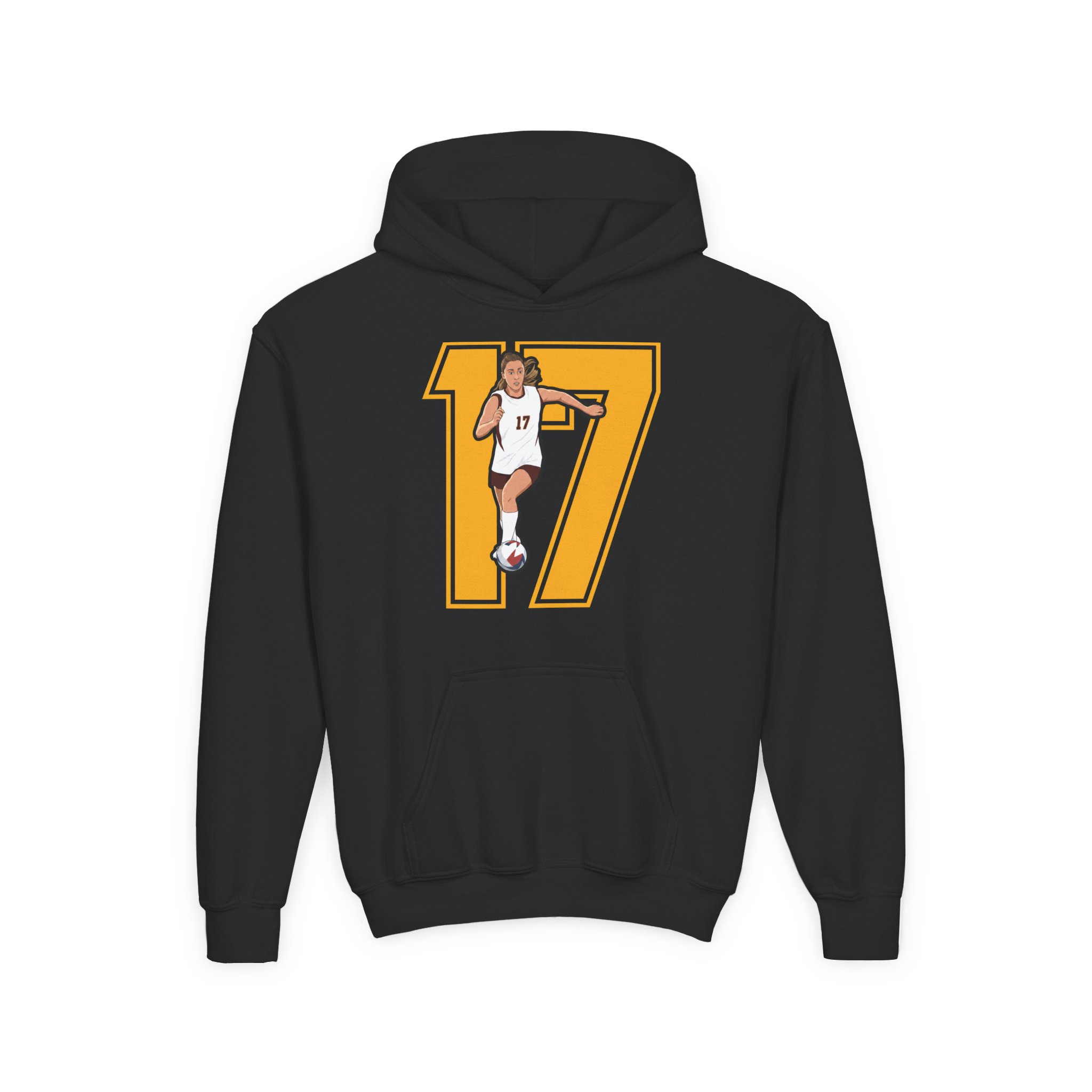 Youth Hoodie — character_number in Black