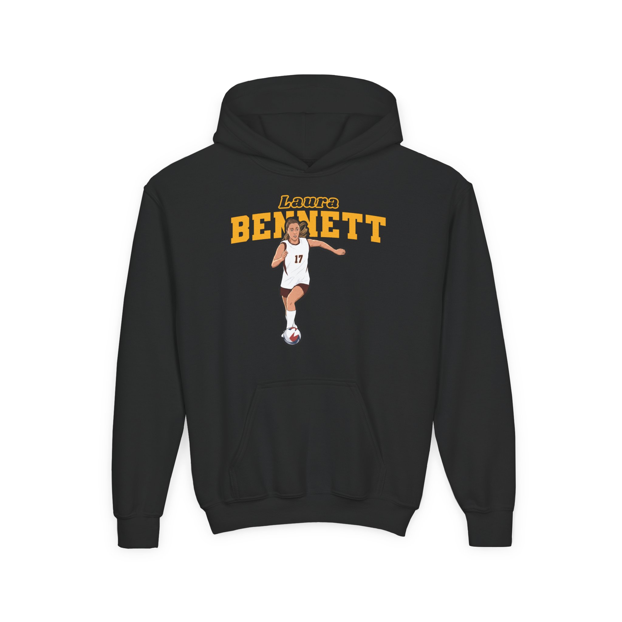 Youth Hoodie — character_name_arch in Black