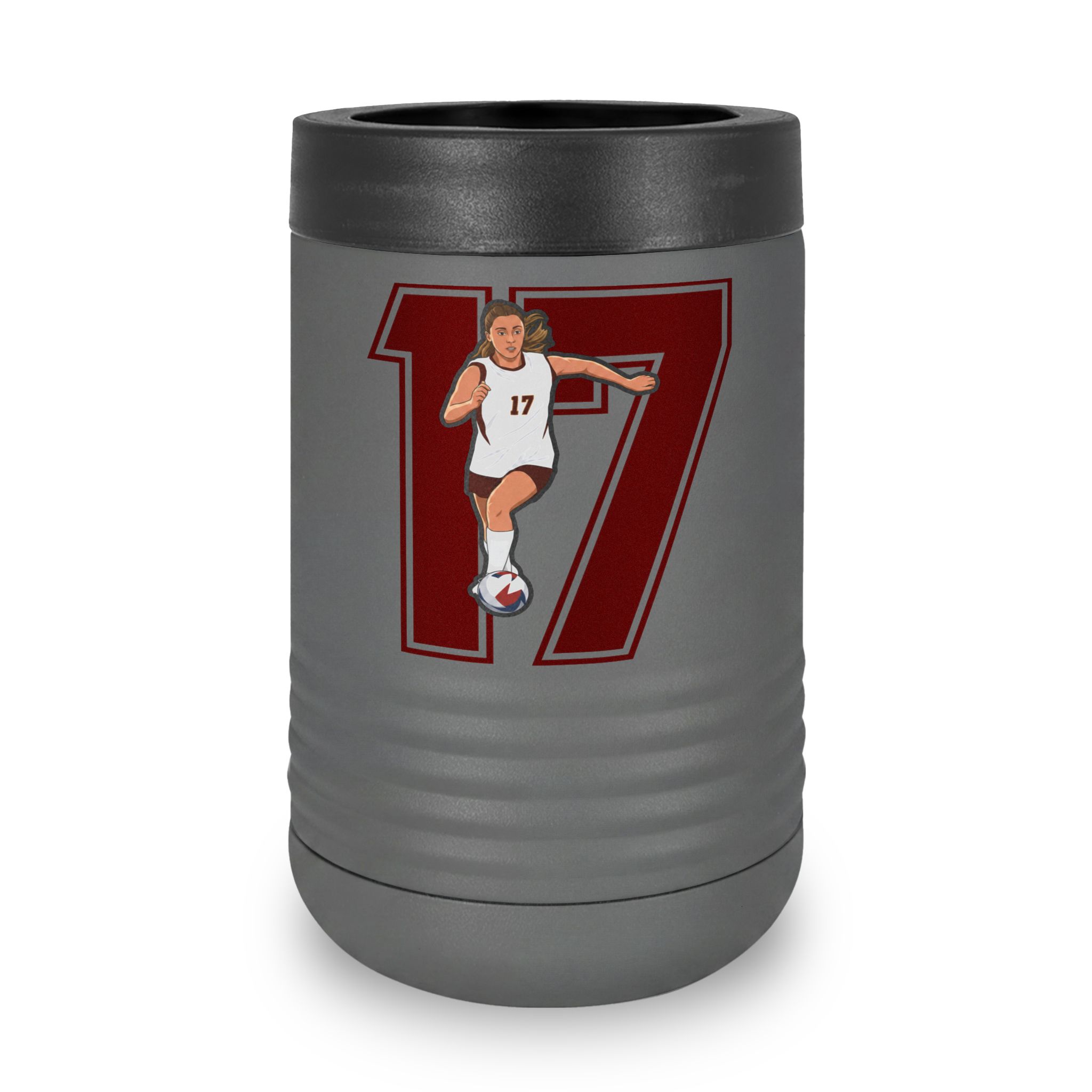 Stainless Can Cooler — character_number in Grey