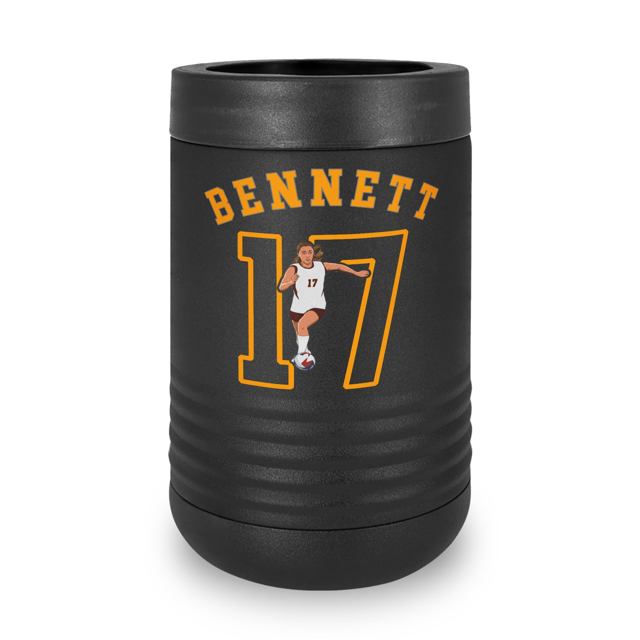 Stainless Can Cooler — character_shirsey_arch in Black