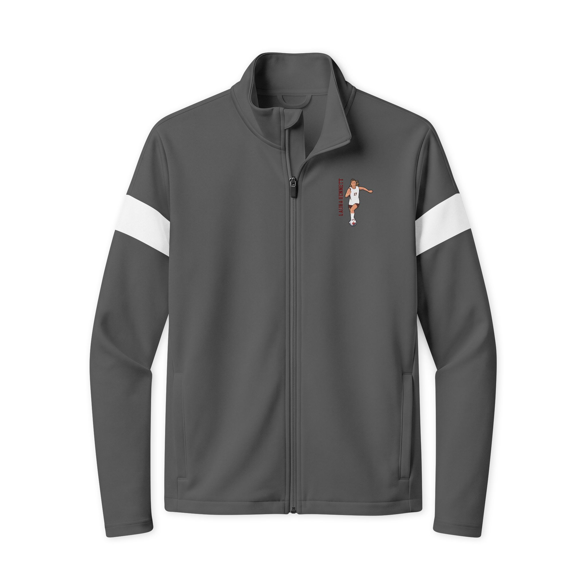 Travel Full-Zip Jacket — character_name_vertical in Iron Grey/ White