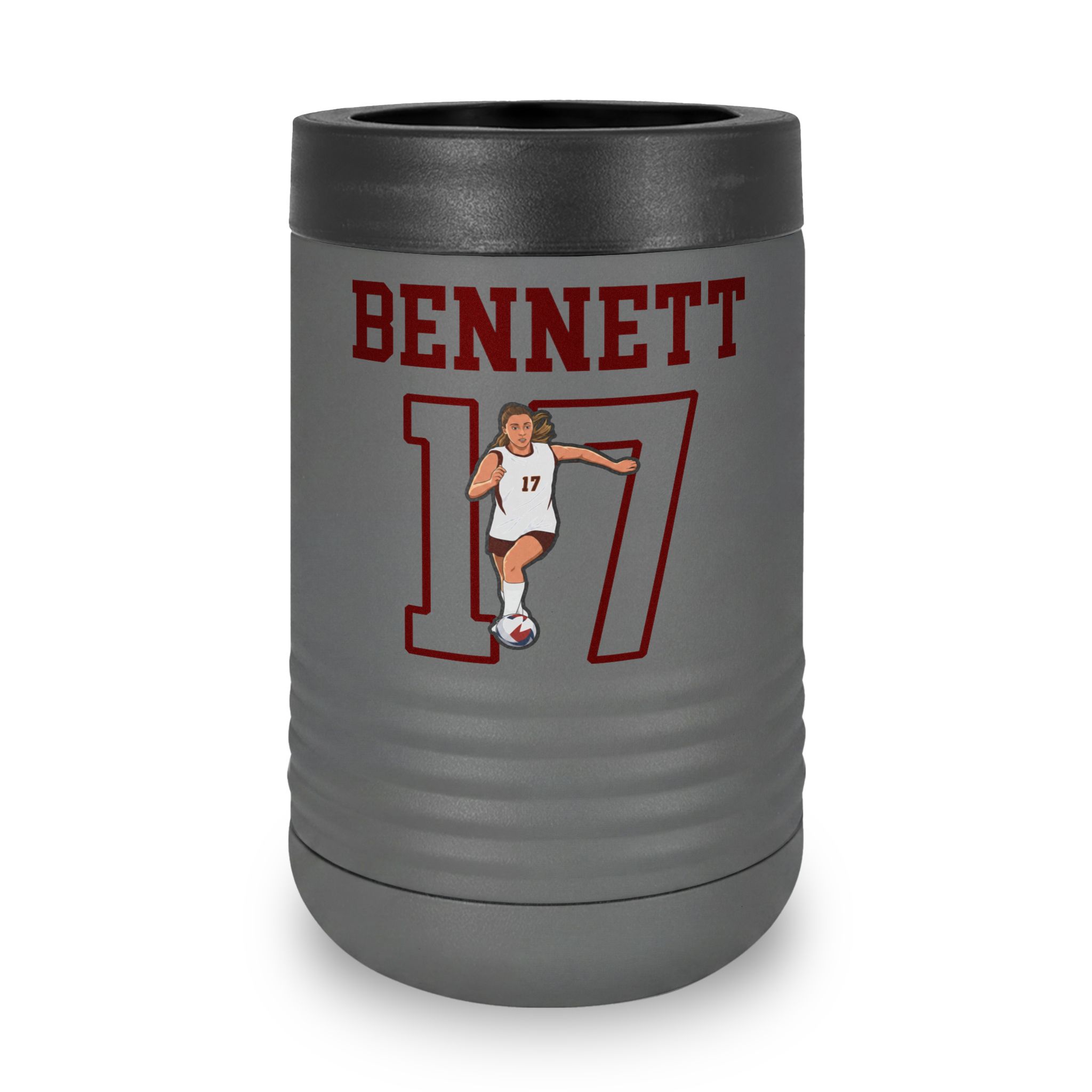 Stainless Can Cooler — character_shirsey in Grey
