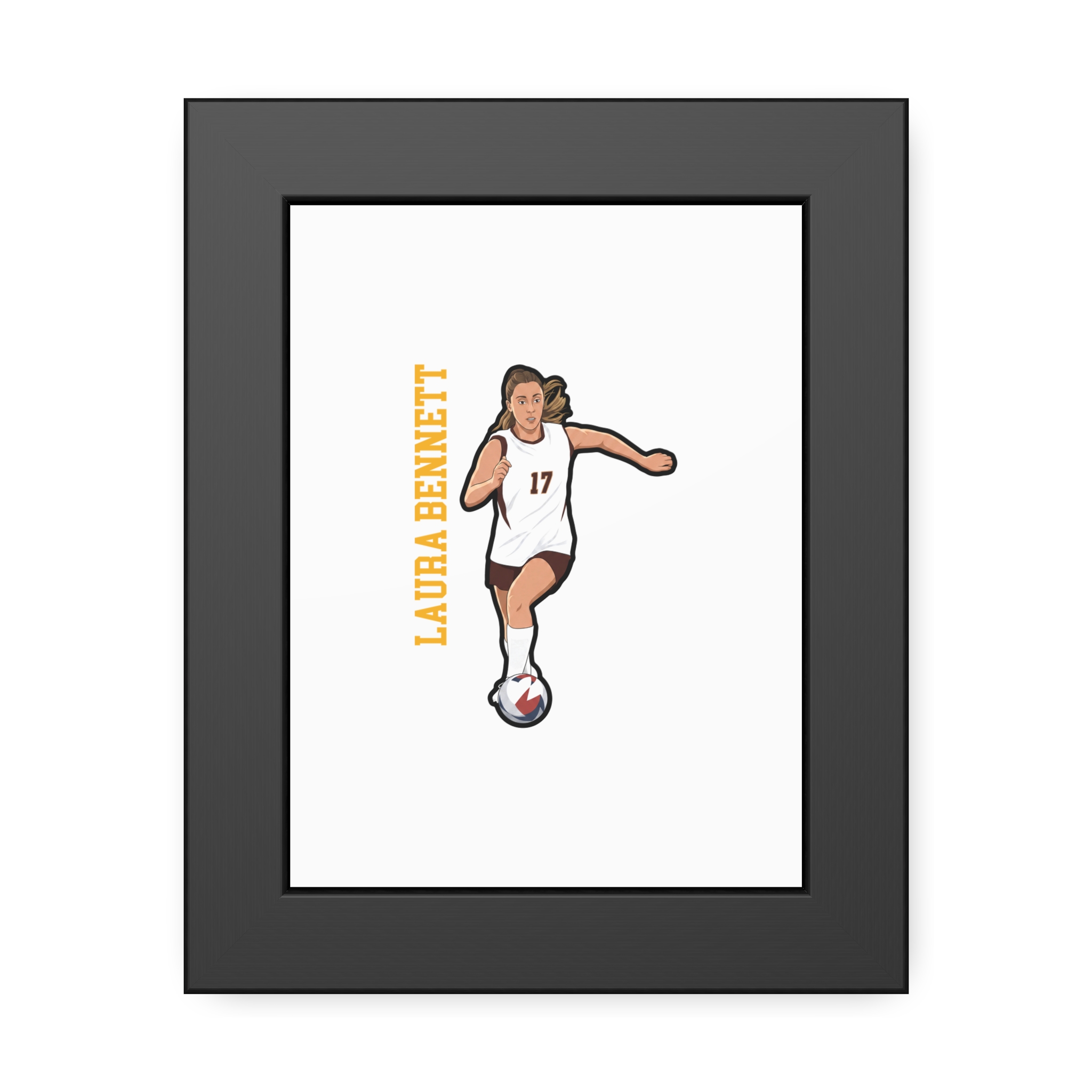 Framed Poster — character_name_vertical in Black