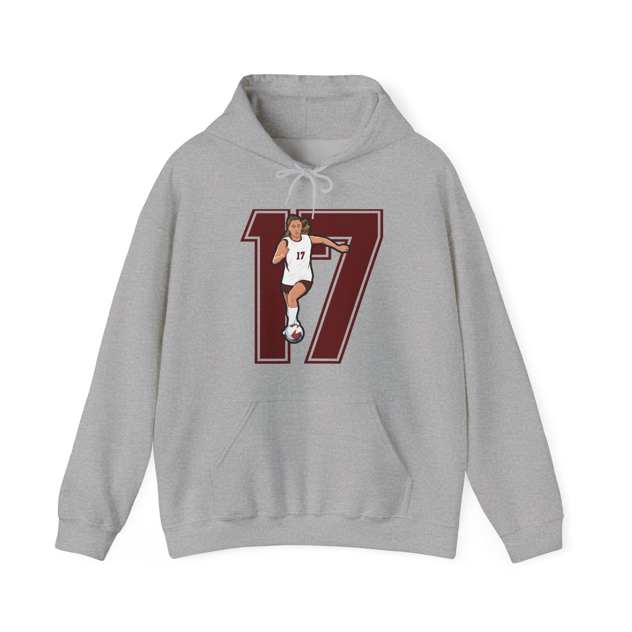Hoodie — character_number in Grey