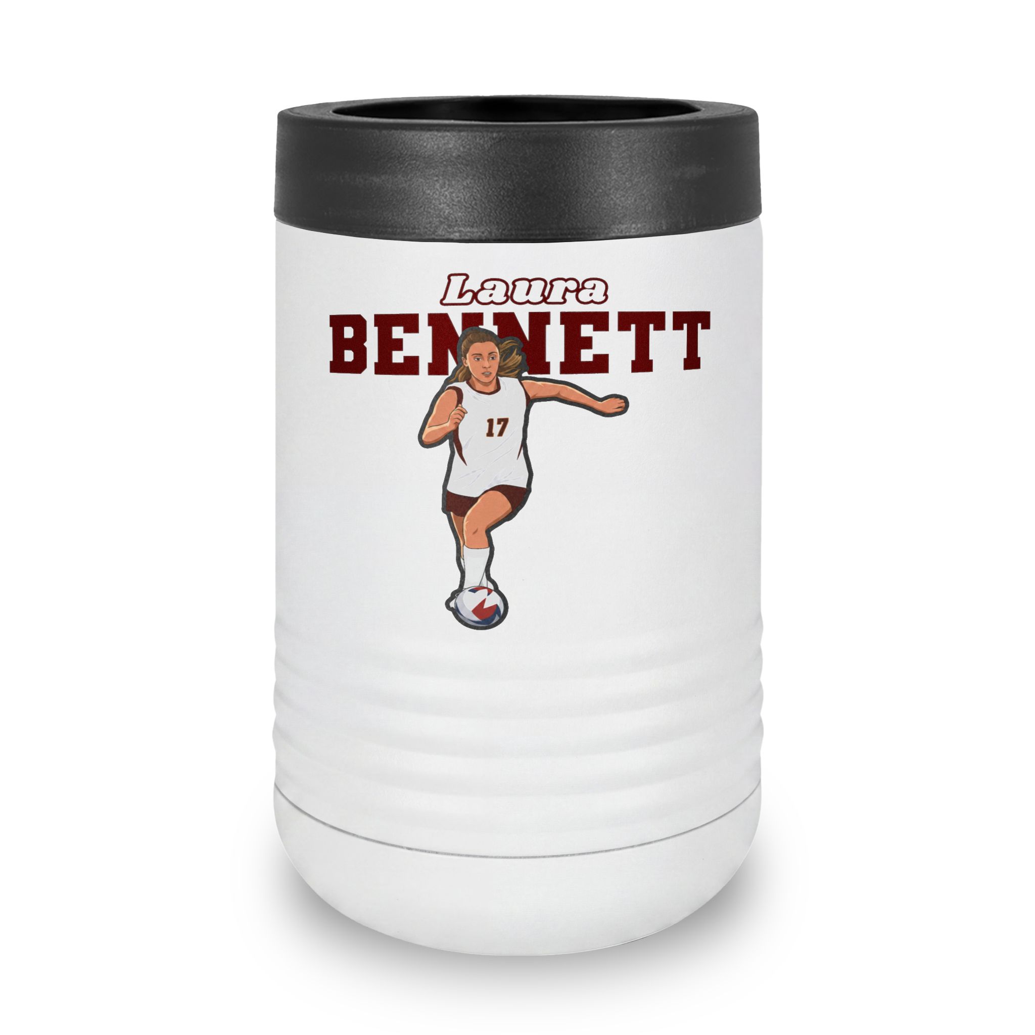 Stainless Can Cooler — character_name_arch in White