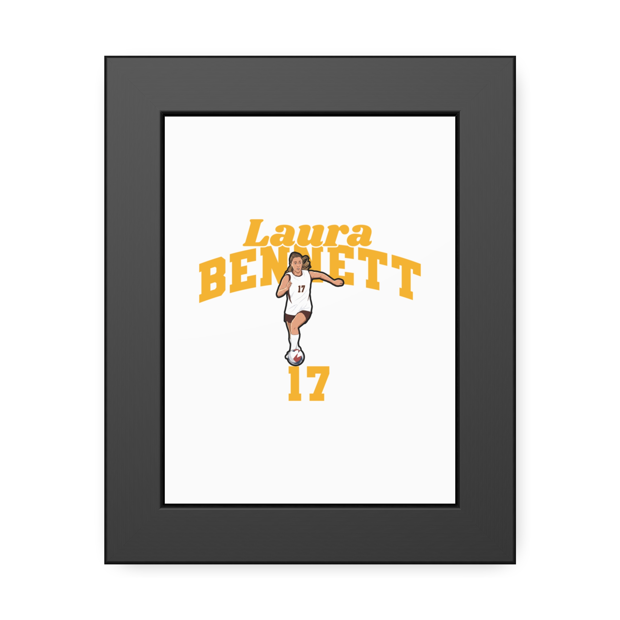 Framed Poster — character_signature_arch in Black