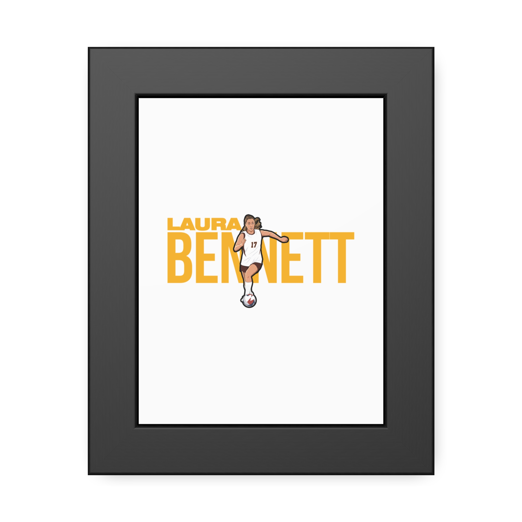 Framed Poster — character_player_name in Black