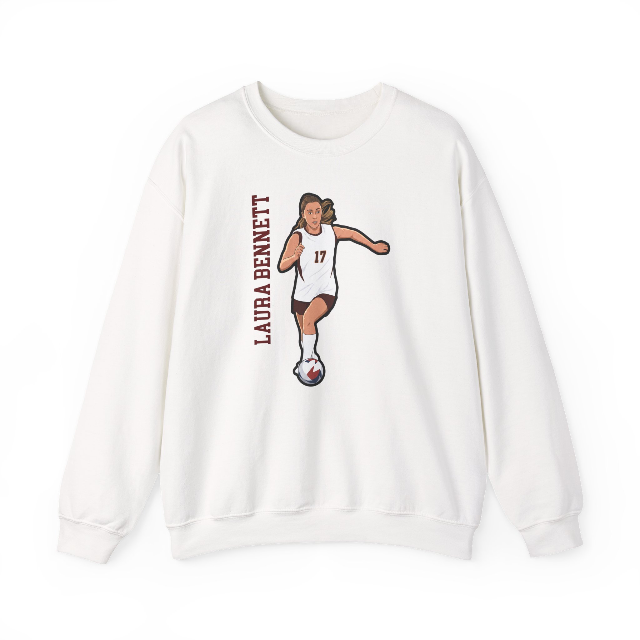 Crewneck Sweatshirt — character_name_vertical in White