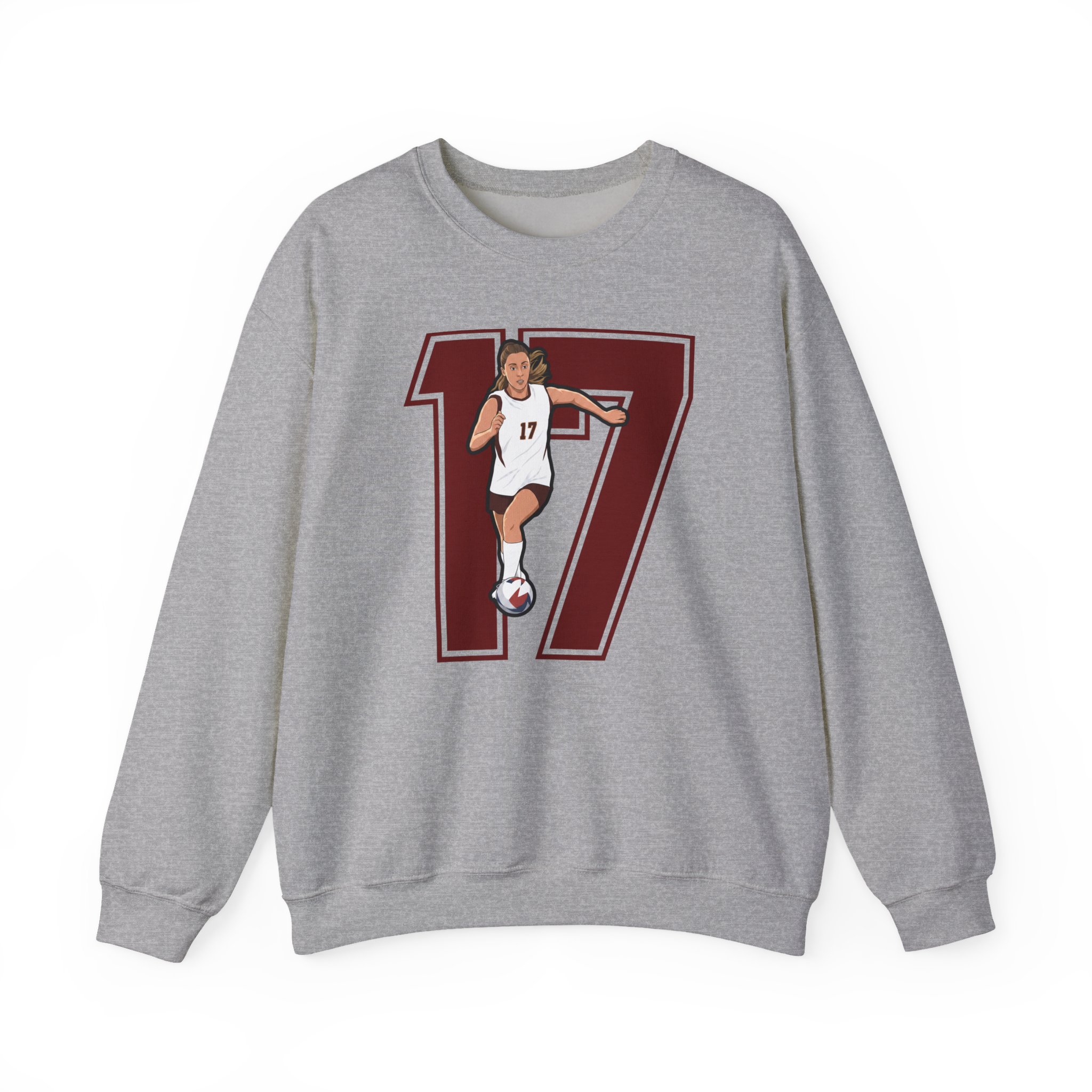 Crewneck Sweatshirt — character_number in Grey