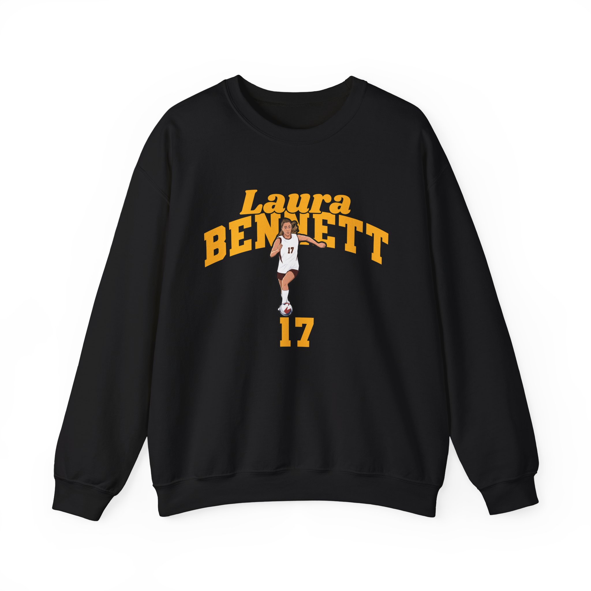 Crewneck Sweatshirt — character_signature_arch in Black