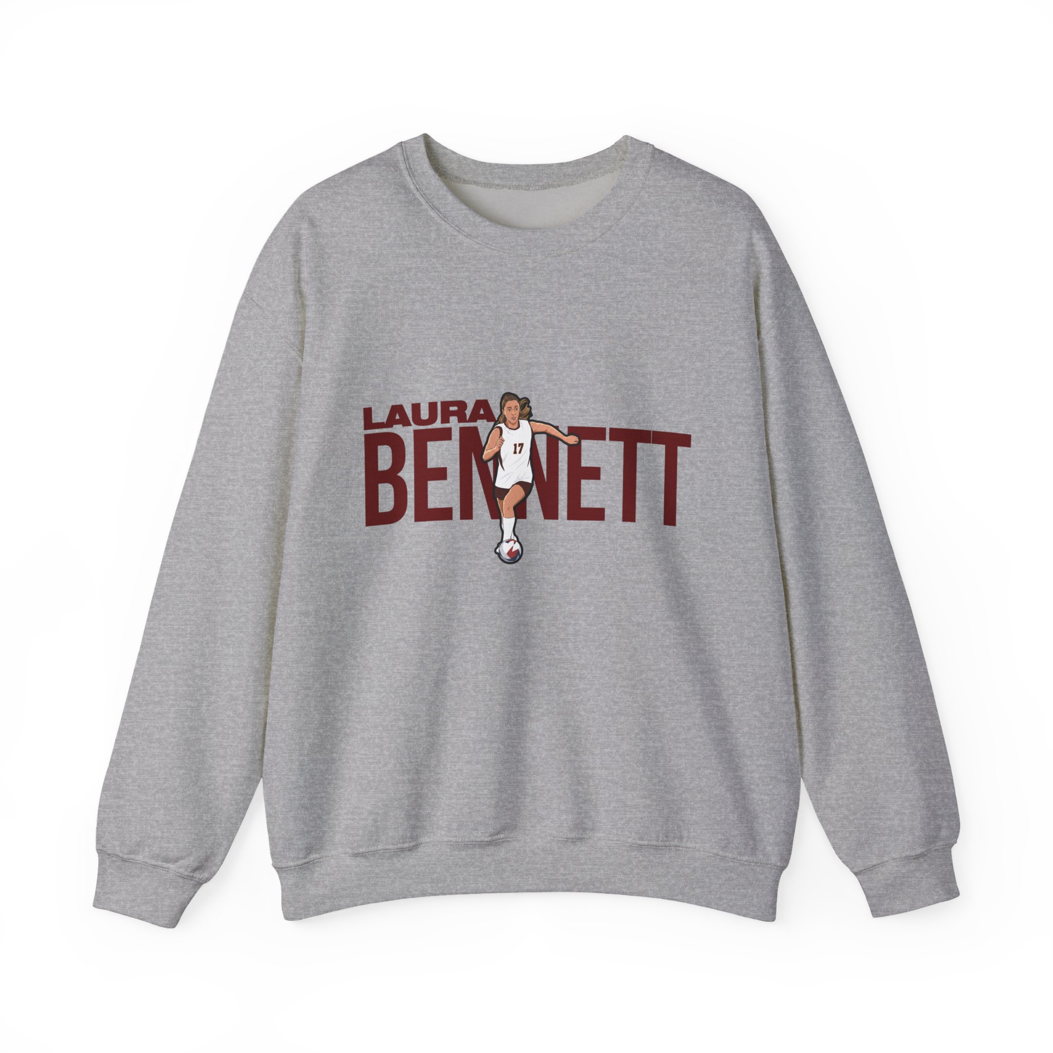 Crewneck Sweatshirt — character_player_name in Grey