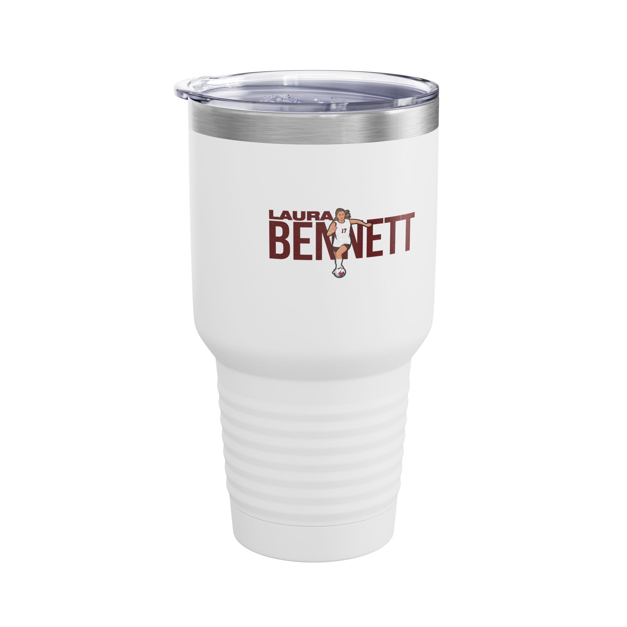 30oz Tumbler — character_player_name in White