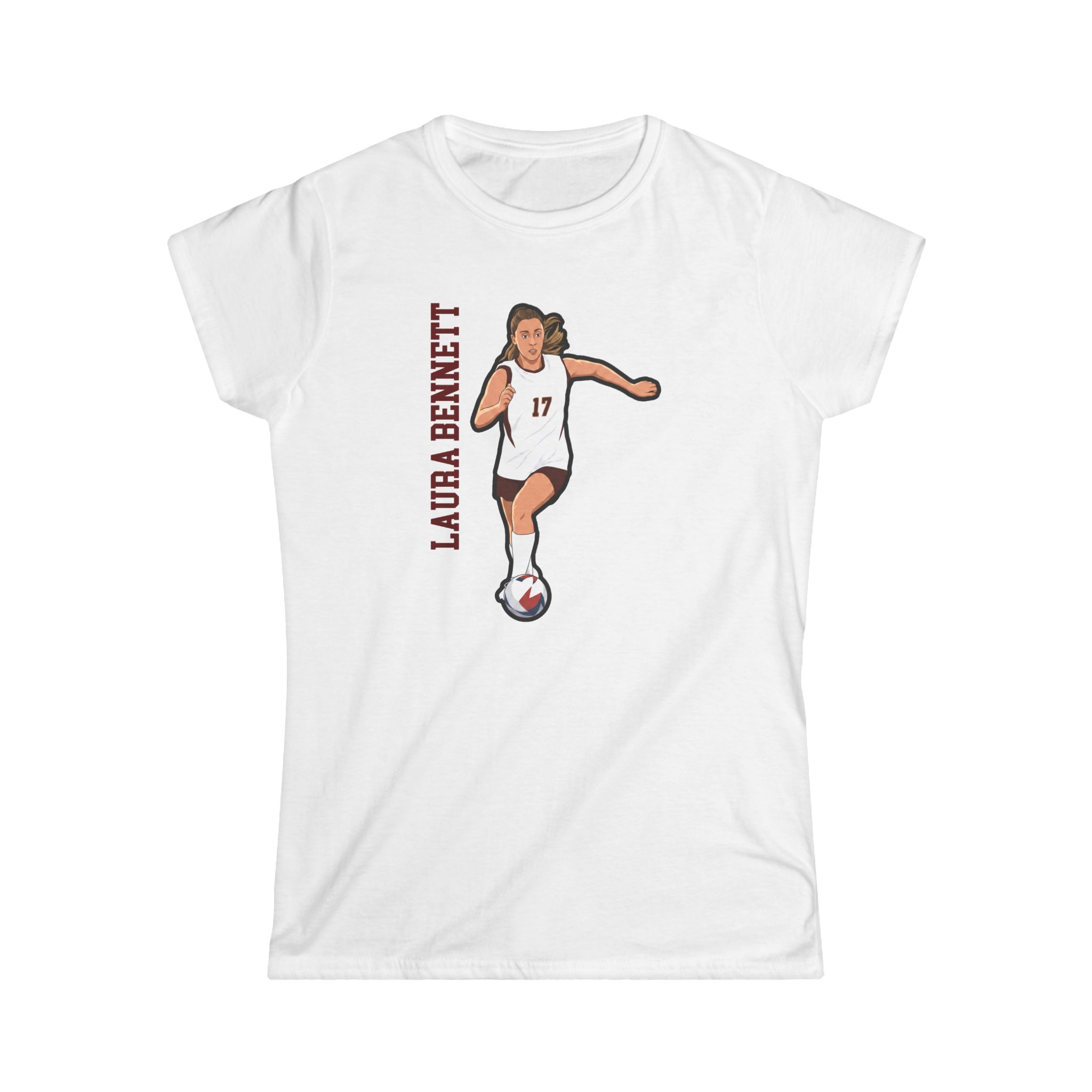 Women's Softstyle Tee — character_name_vertical in White