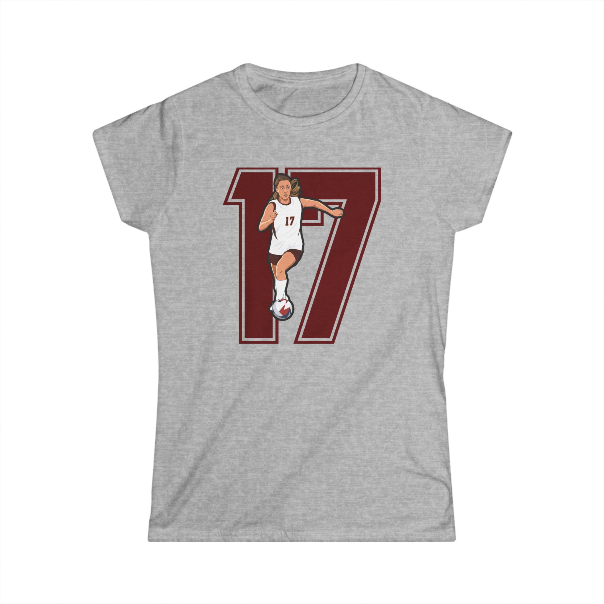 Women's Softstyle Tee — character_number in Grey