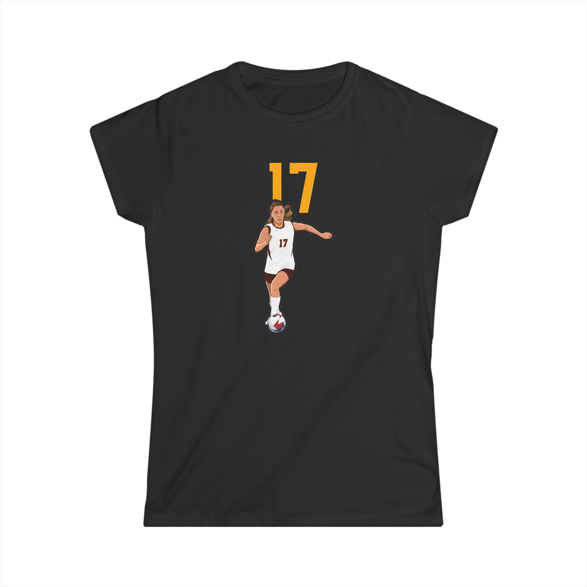 Women's Softstyle Tee — character_number_top in Black