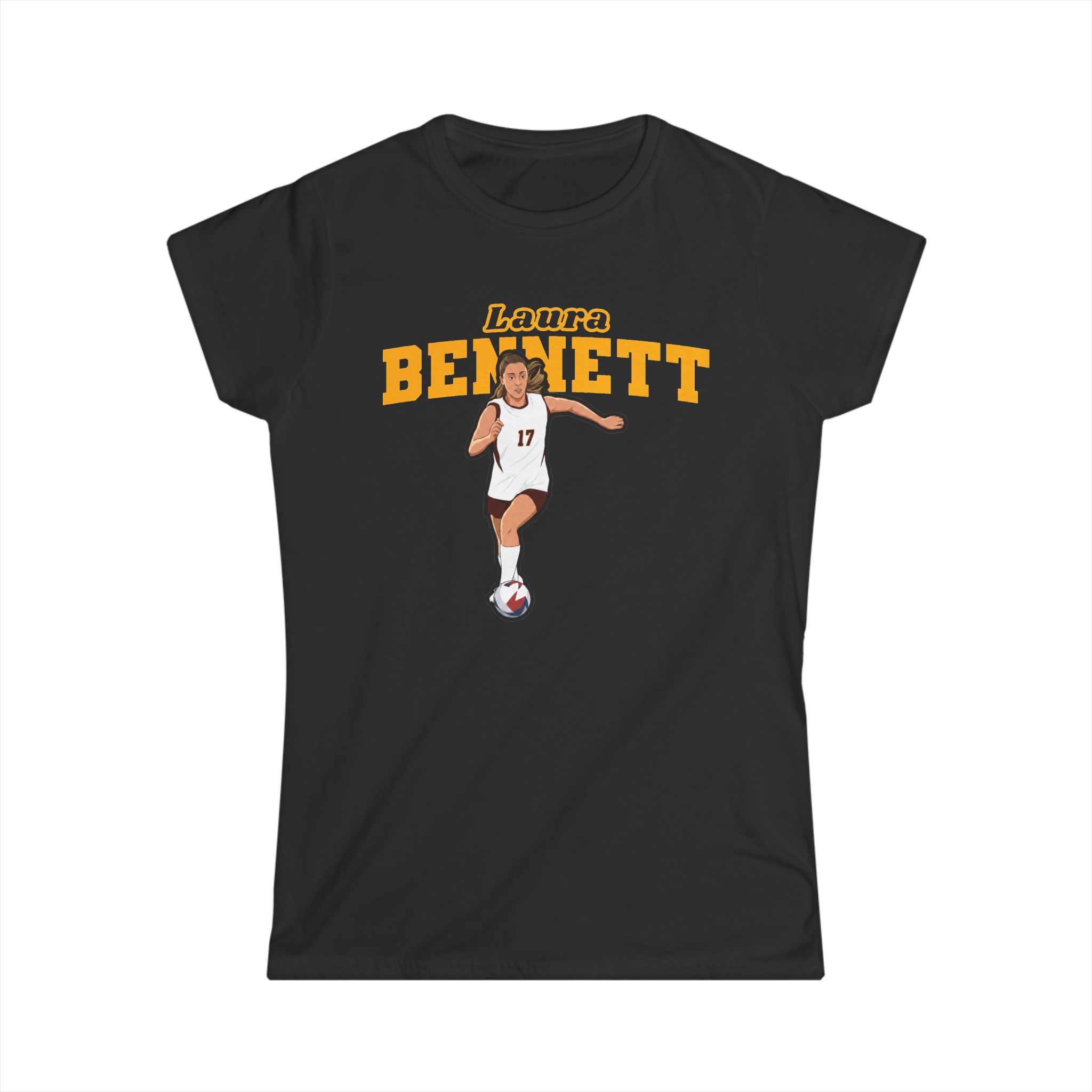 Women's Softstyle Tee — character_name_arch in Black