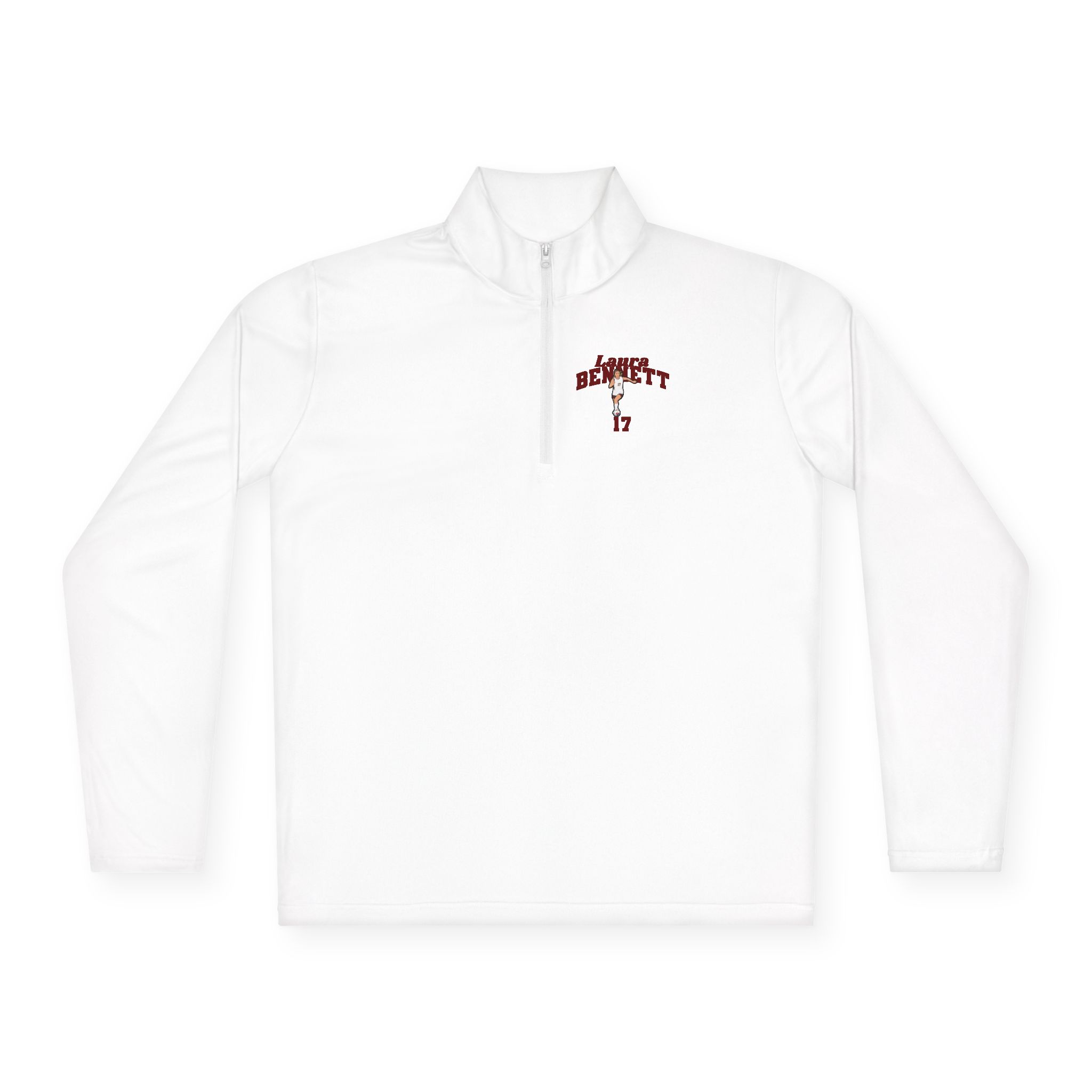 Q-Zip Pullover — character_signature_arch in White