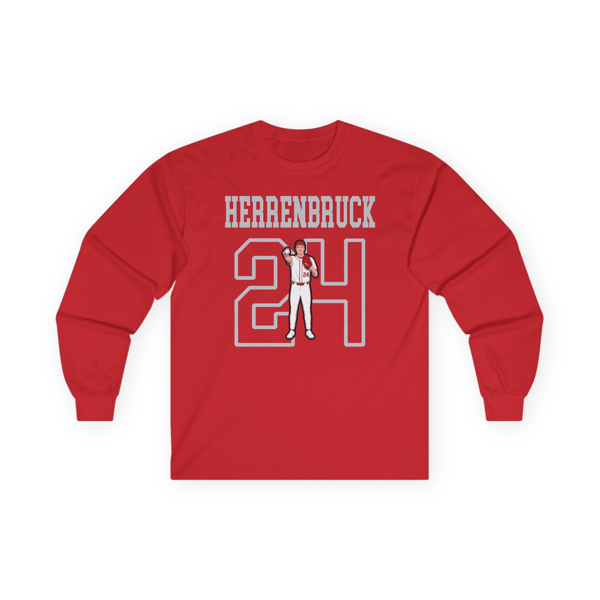 Long Sleeve Tee — character_shirsey in Red