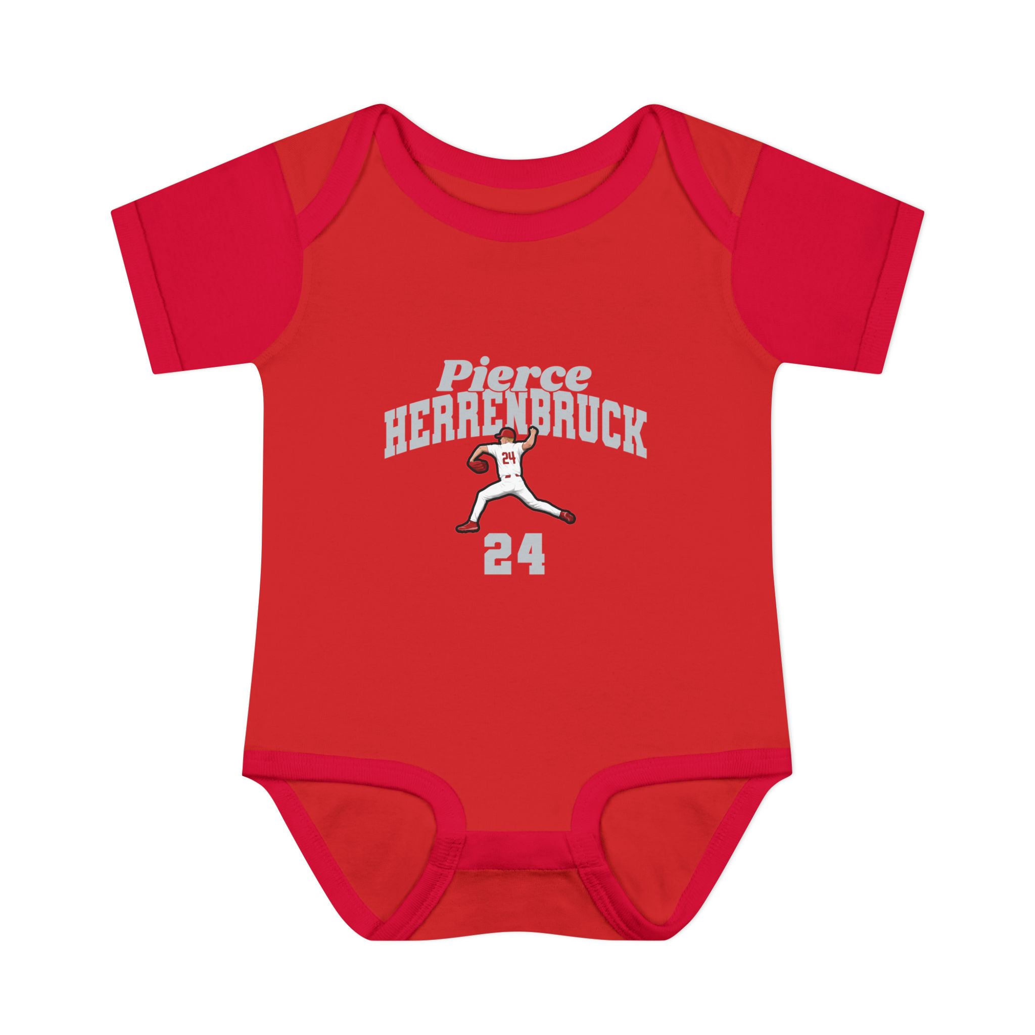 Baby Onesie — character_signature_arch in Red
