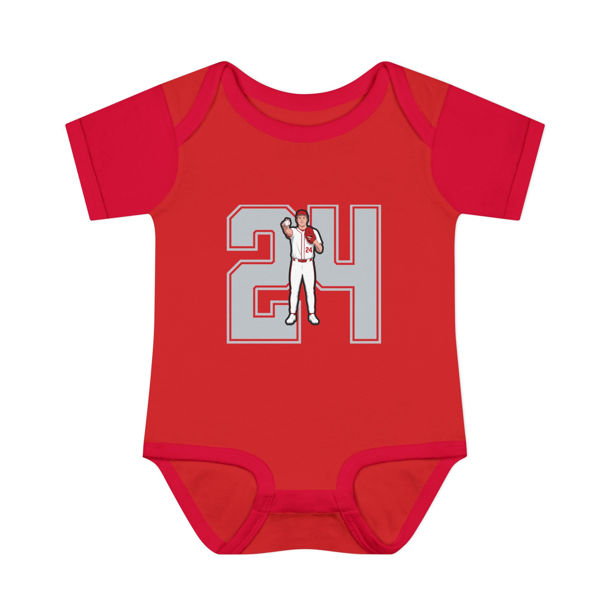 Baby Onesie — character_number in Red