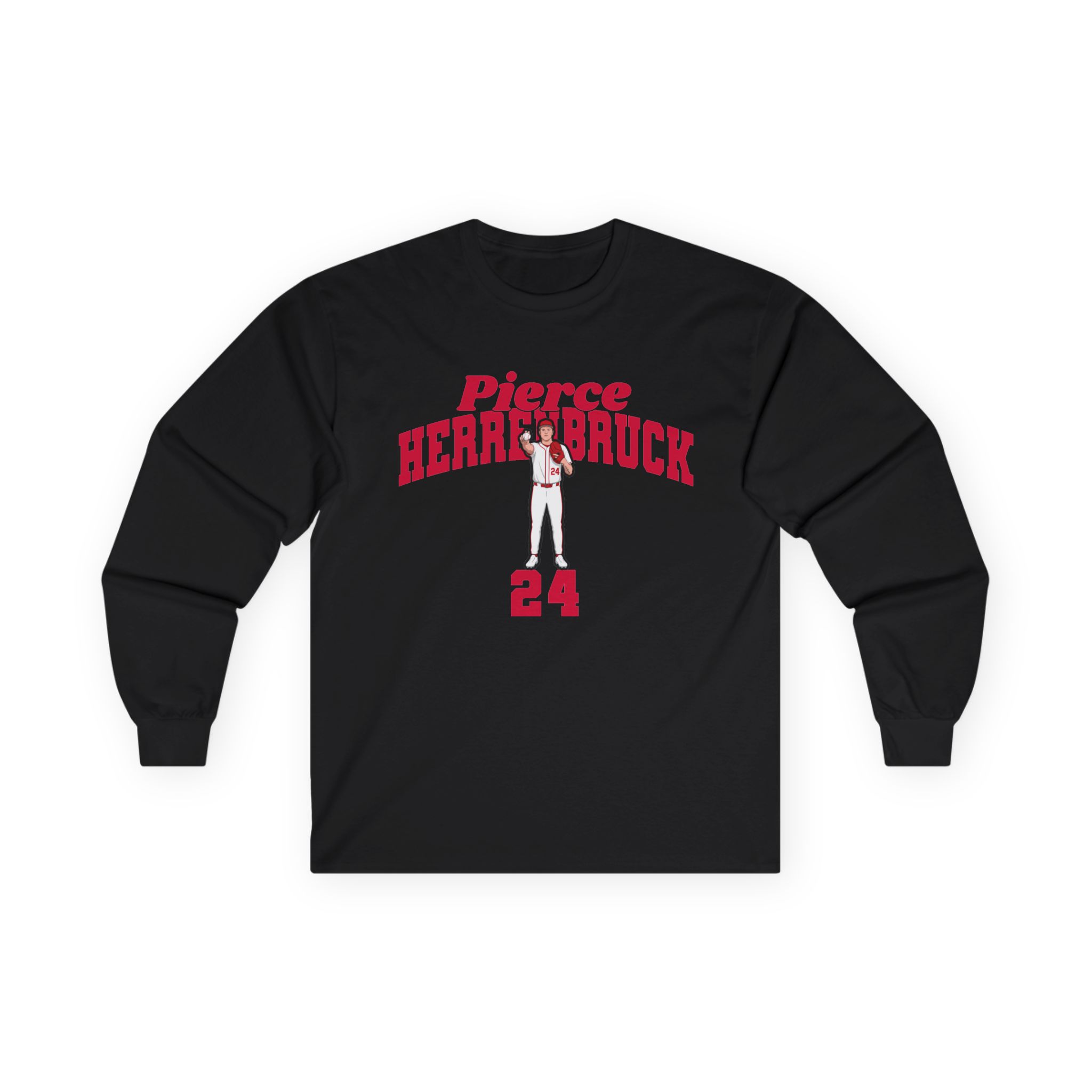 Long Sleeve Tee — character_signature_arch in Black