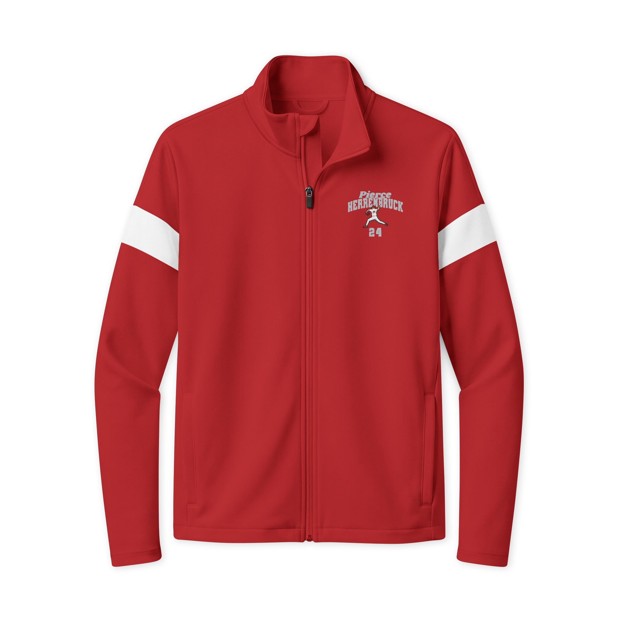Travel Full-Zip Jacket — character_signature_arch in Deep Red/ White