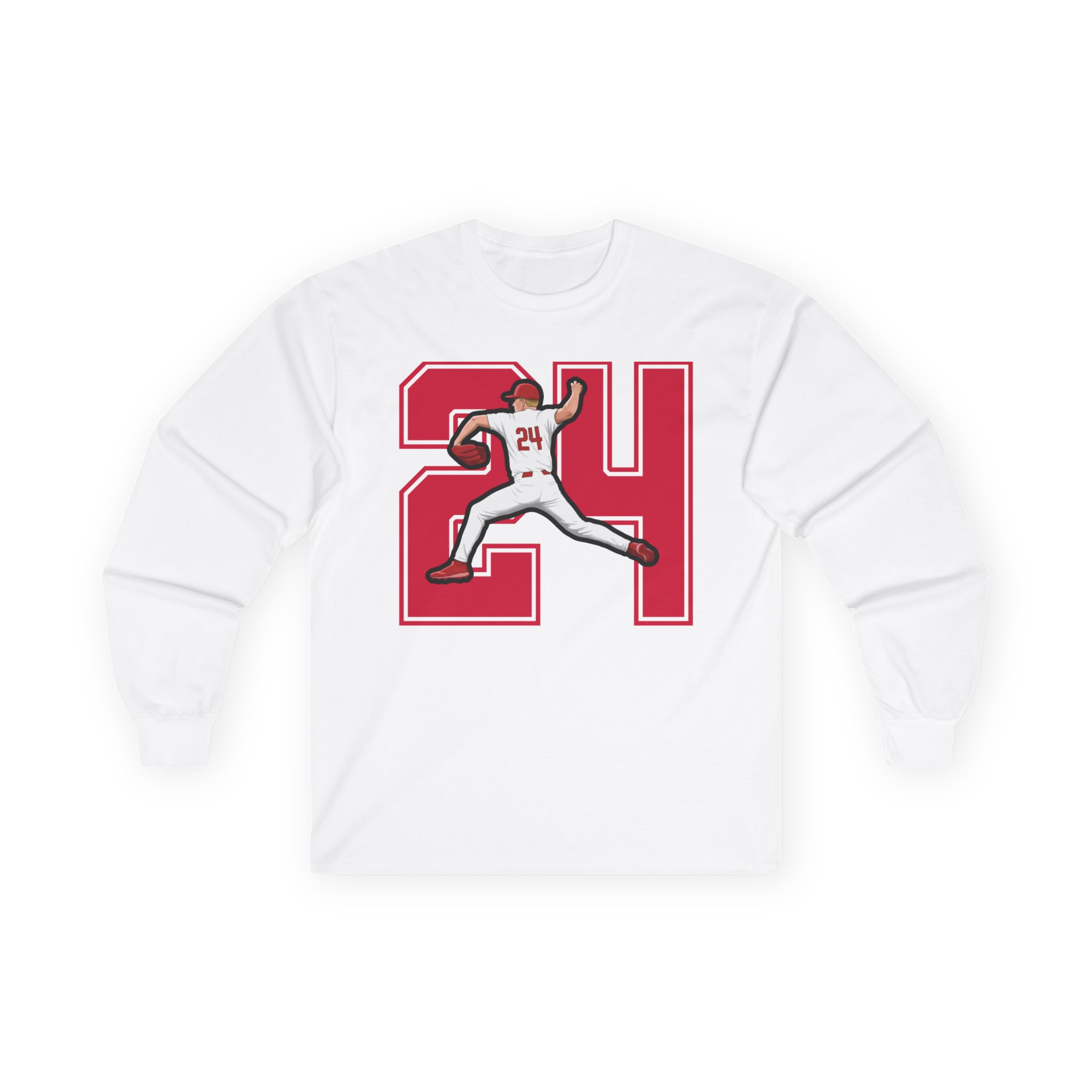 Long Sleeve Tee — character_number in White