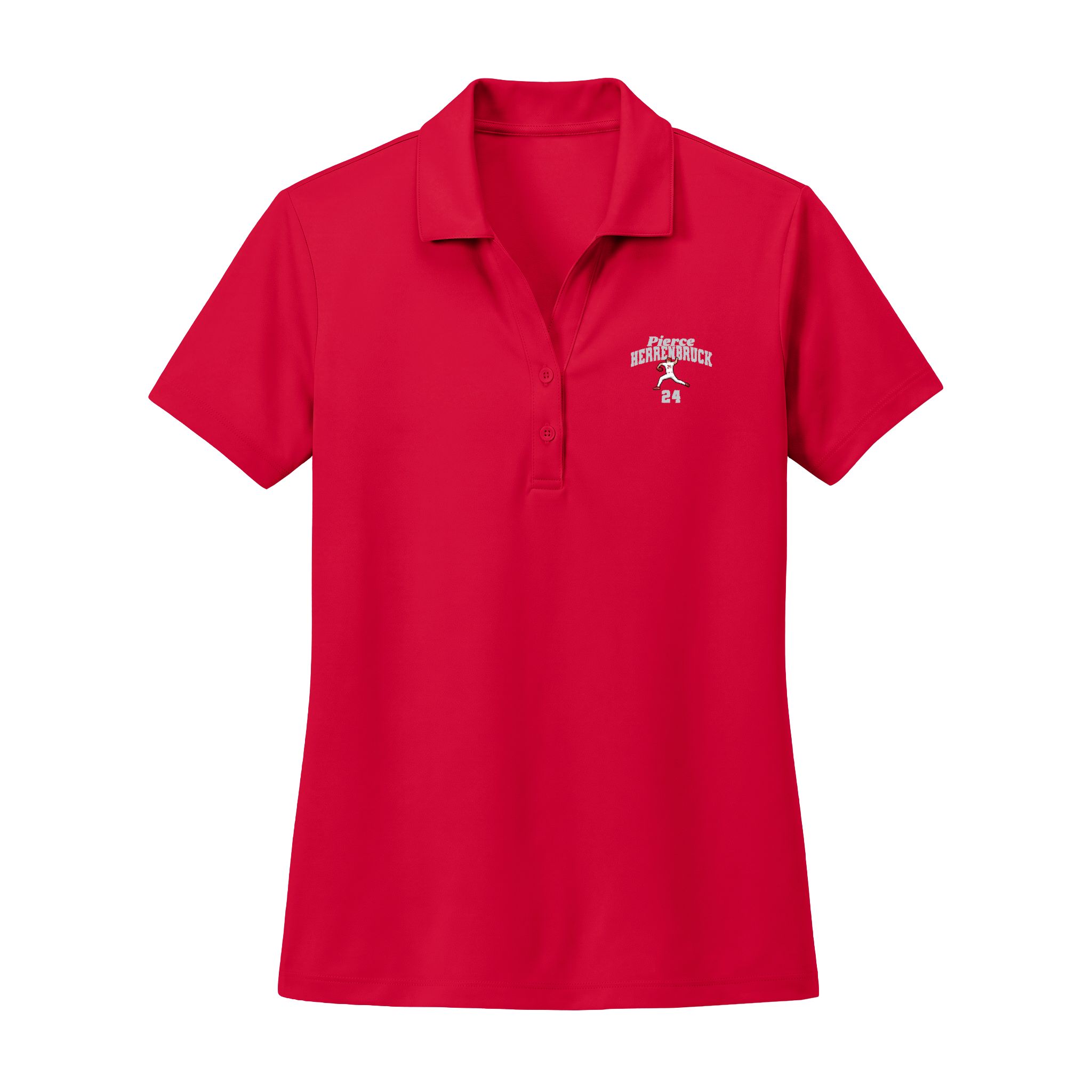Women's Polo — character_signature_arch in Red