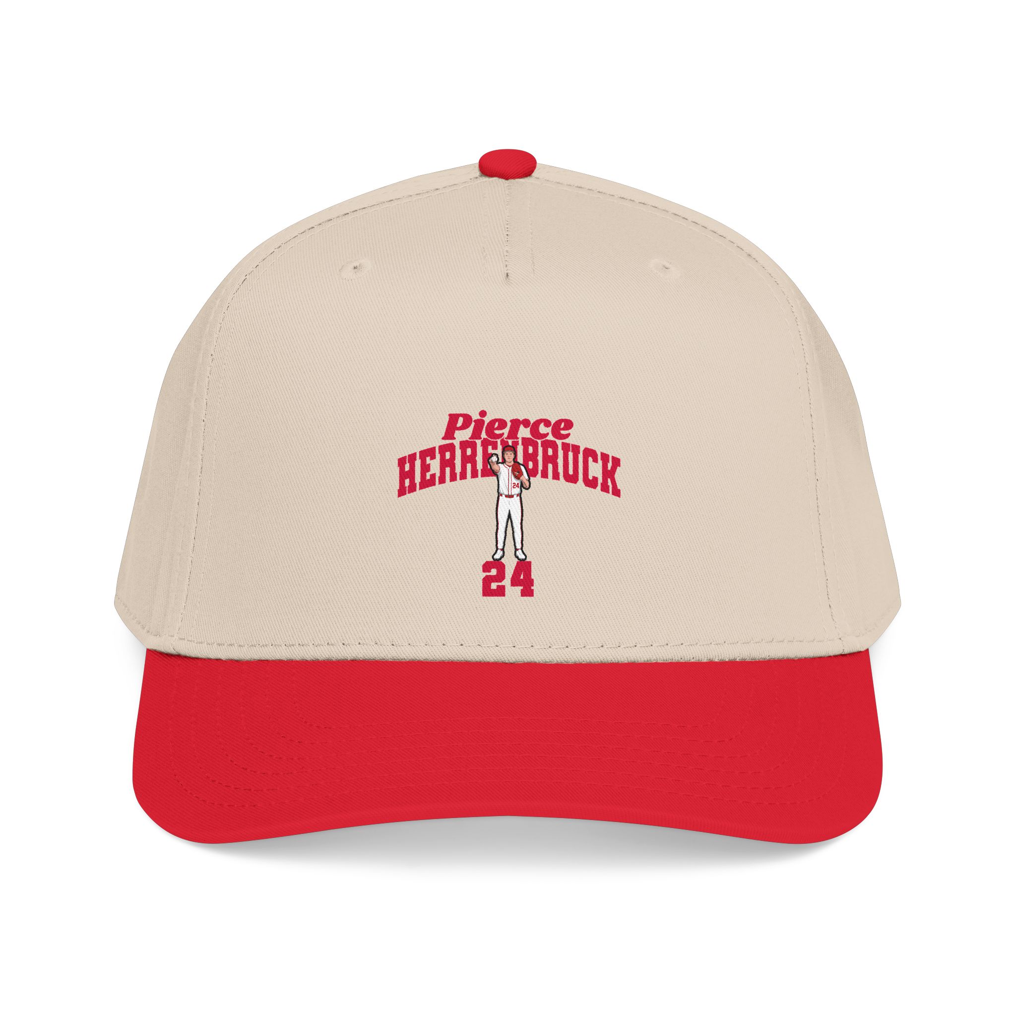Baseball Cap — character_signature_arch in Red / Natural