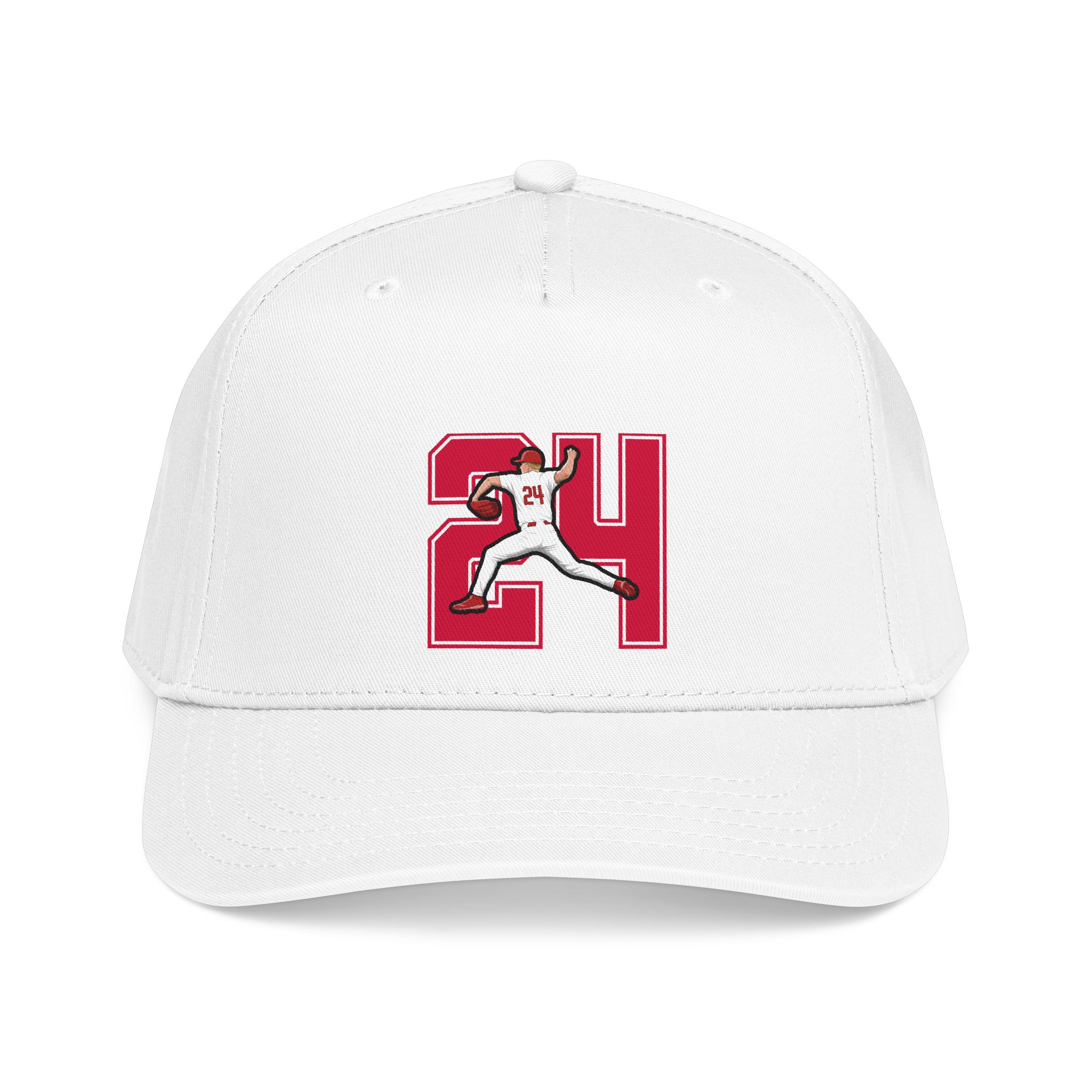 Baseball Cap — character_number in White