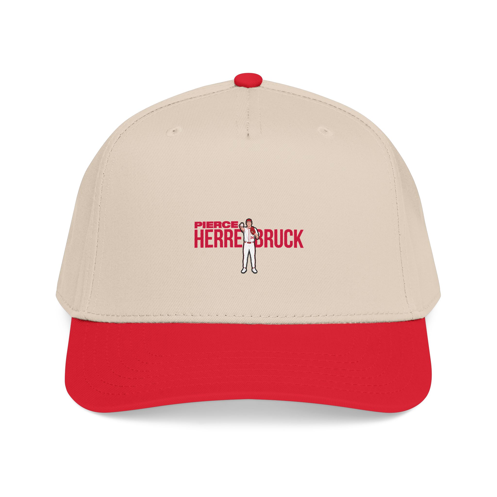 Baseball Cap — character_player_name in Red / Natural