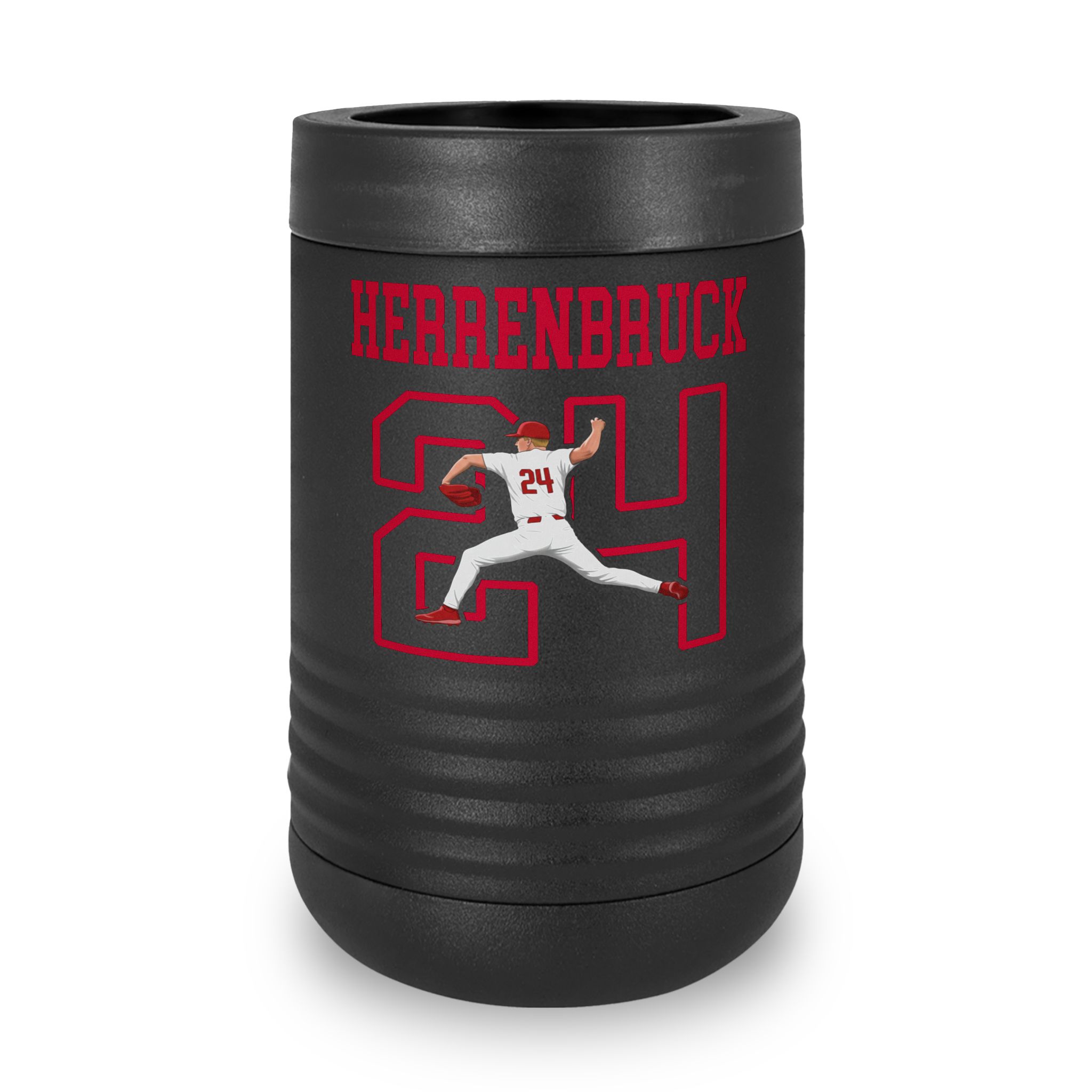 Stainless Can Cooler — character_shirsey in Black