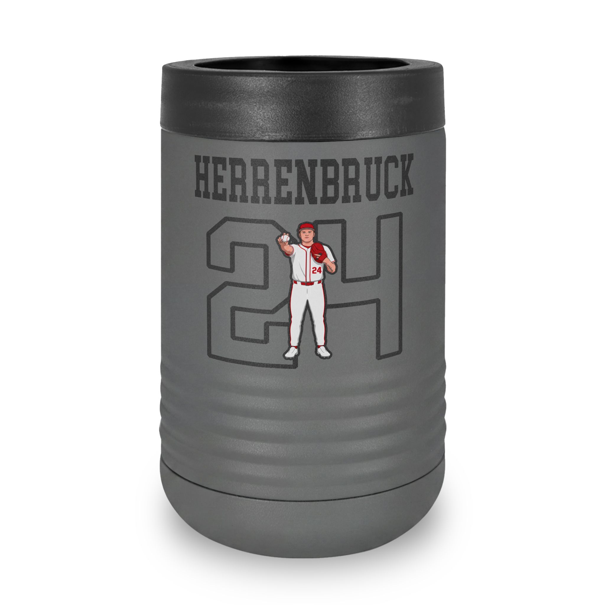 Stainless Can Cooler — character_shirsey in Grey