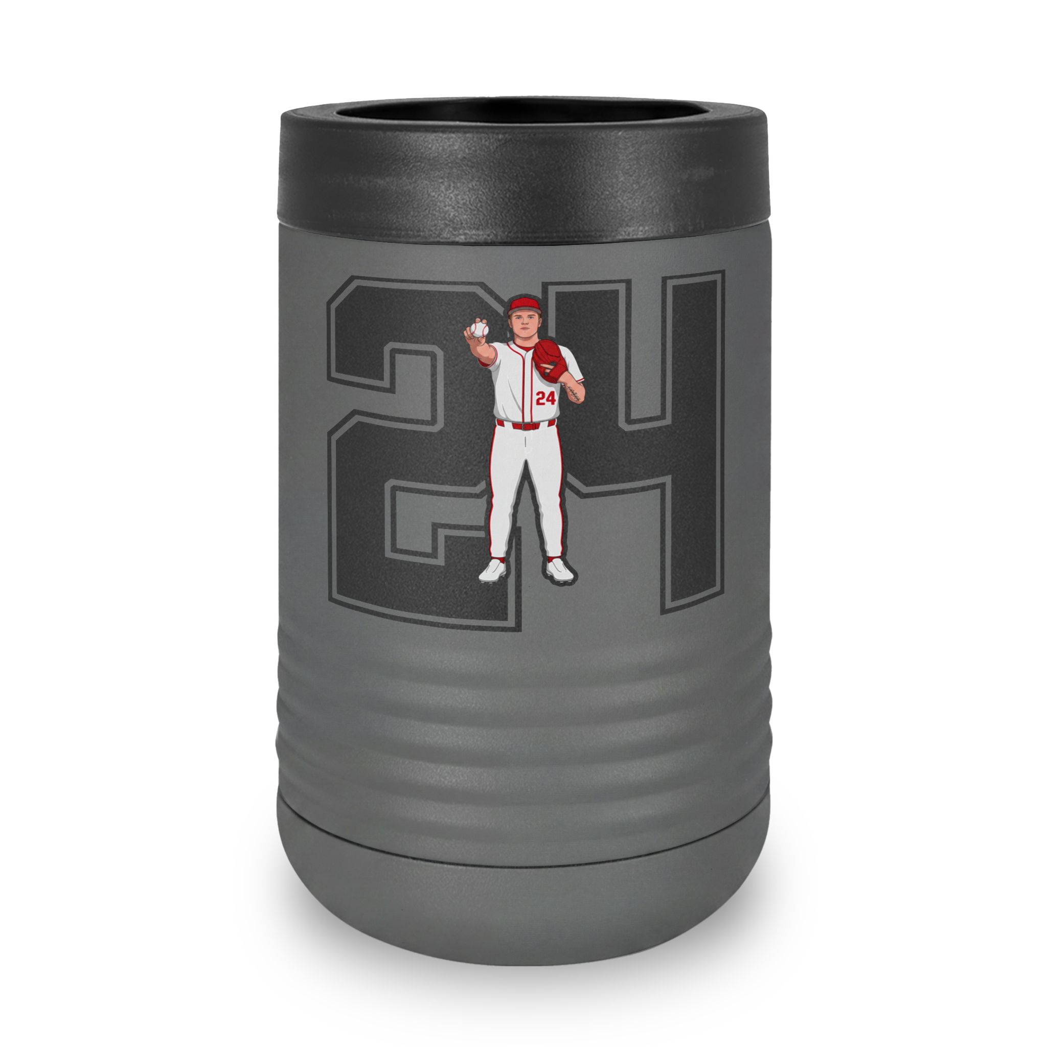 Stainless Can Cooler — character_number in Grey
