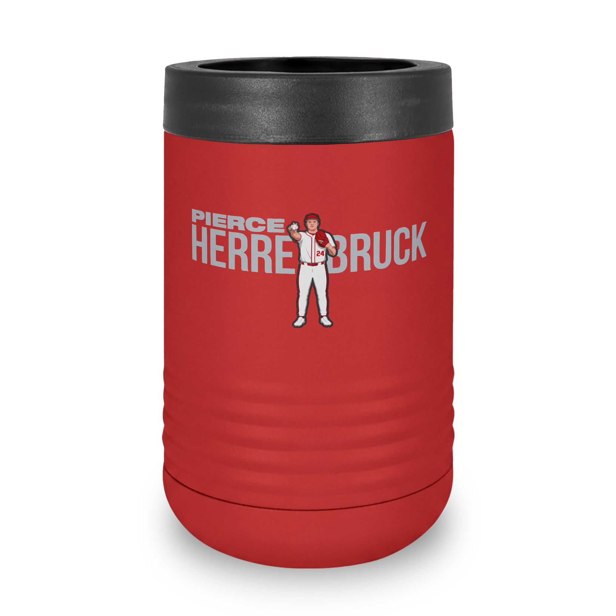 Stainless Can Cooler — character_player_name in Red