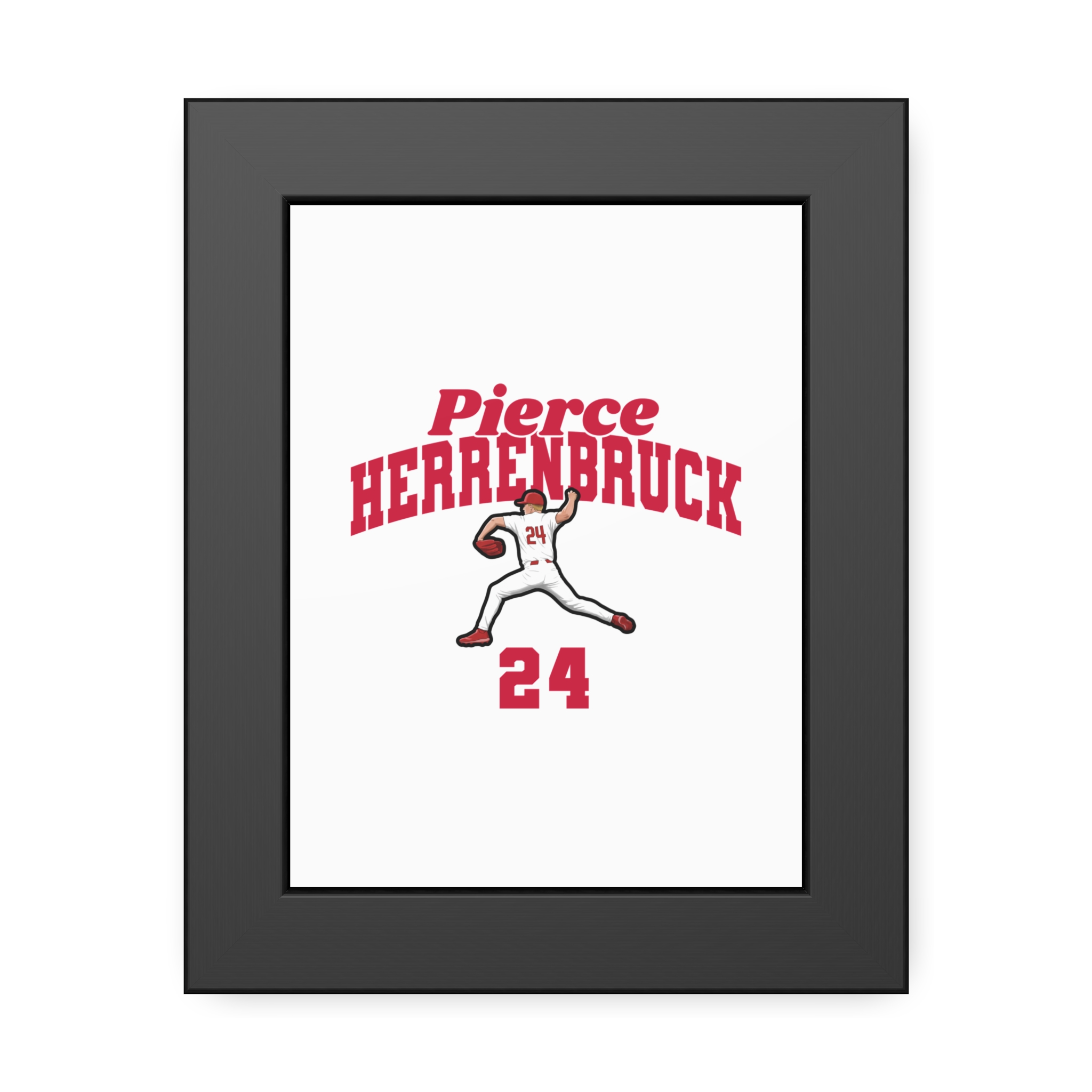 Framed Poster — character_signature_arch in Black
