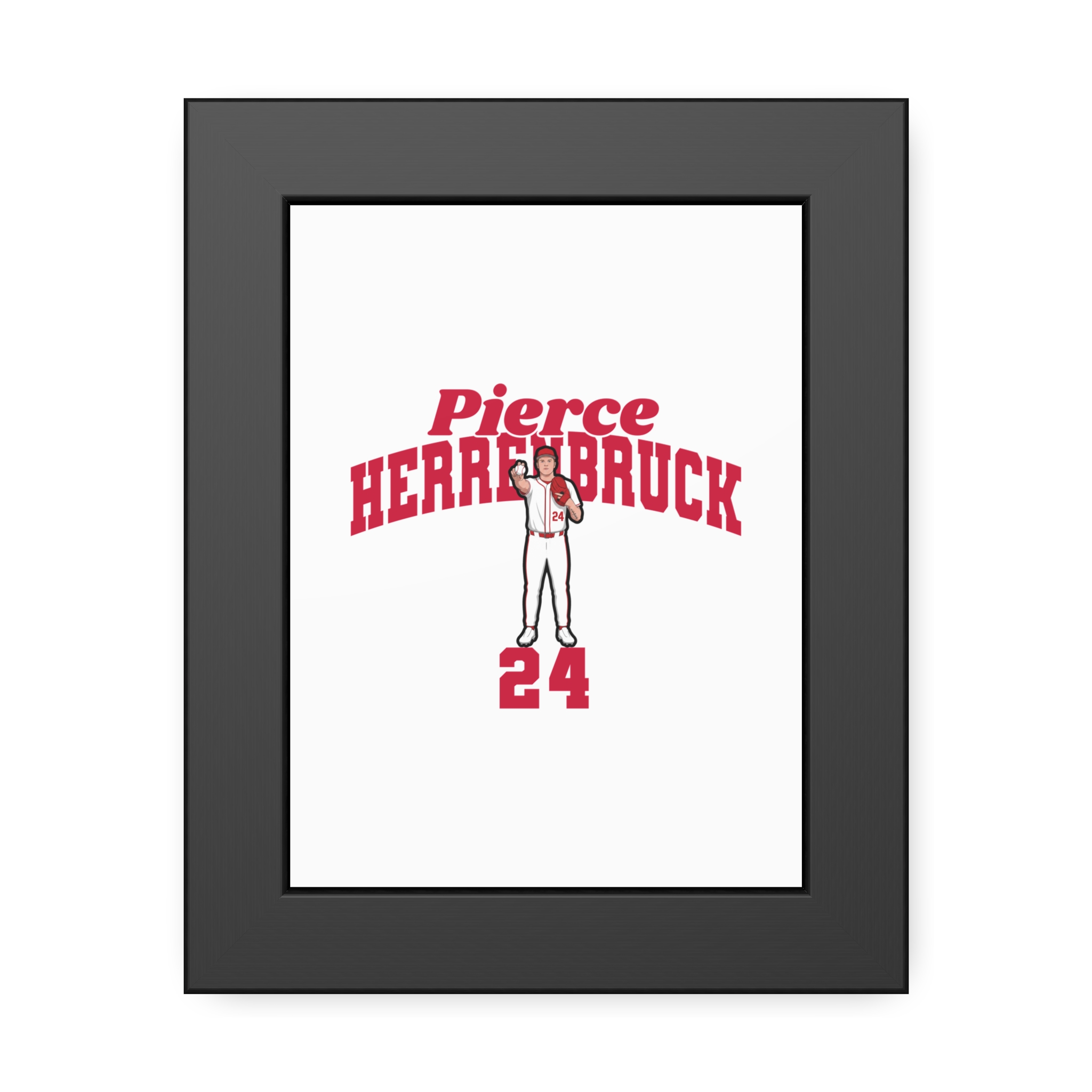 Framed Poster — character_signature_arch in Black