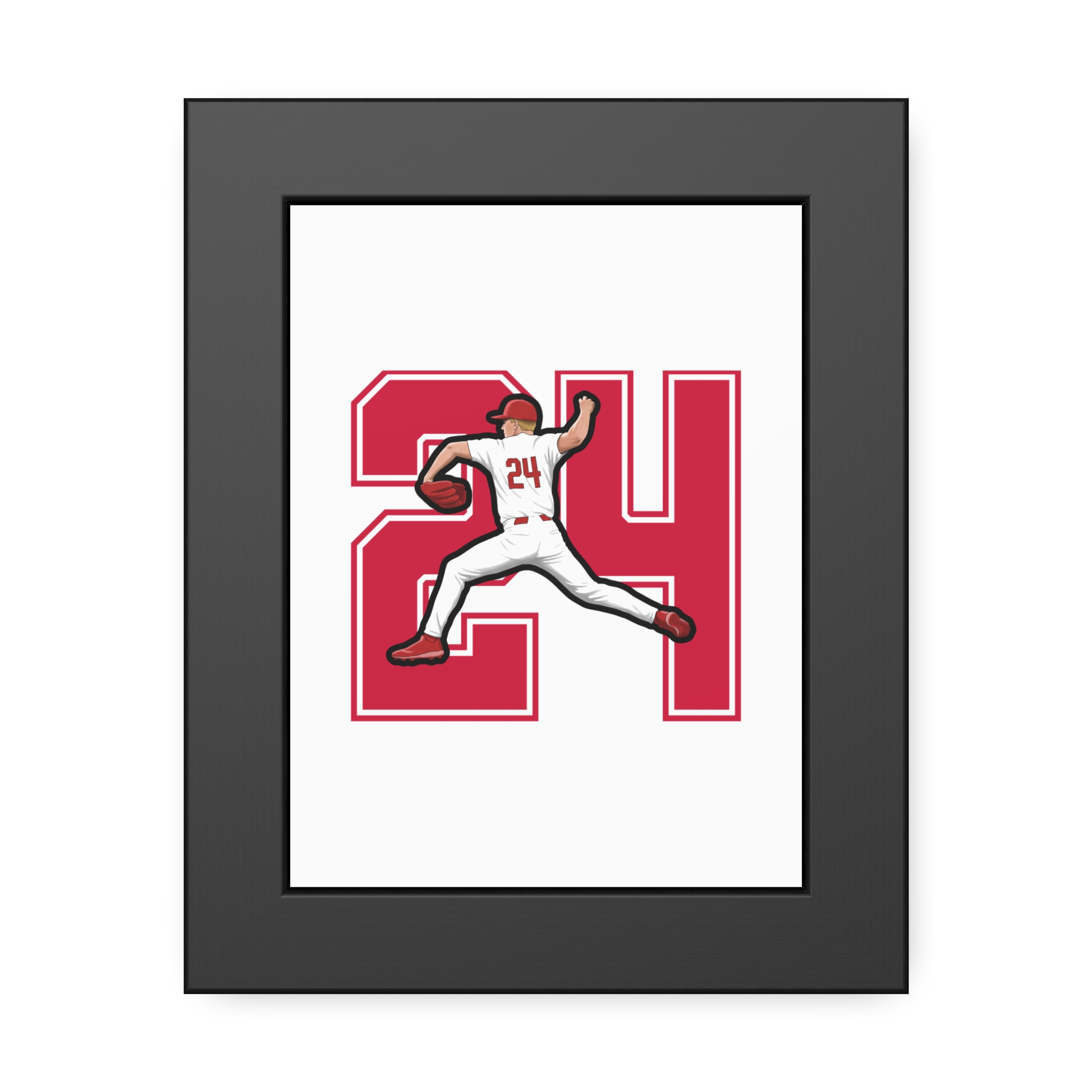 Framed Poster — character_number in Black