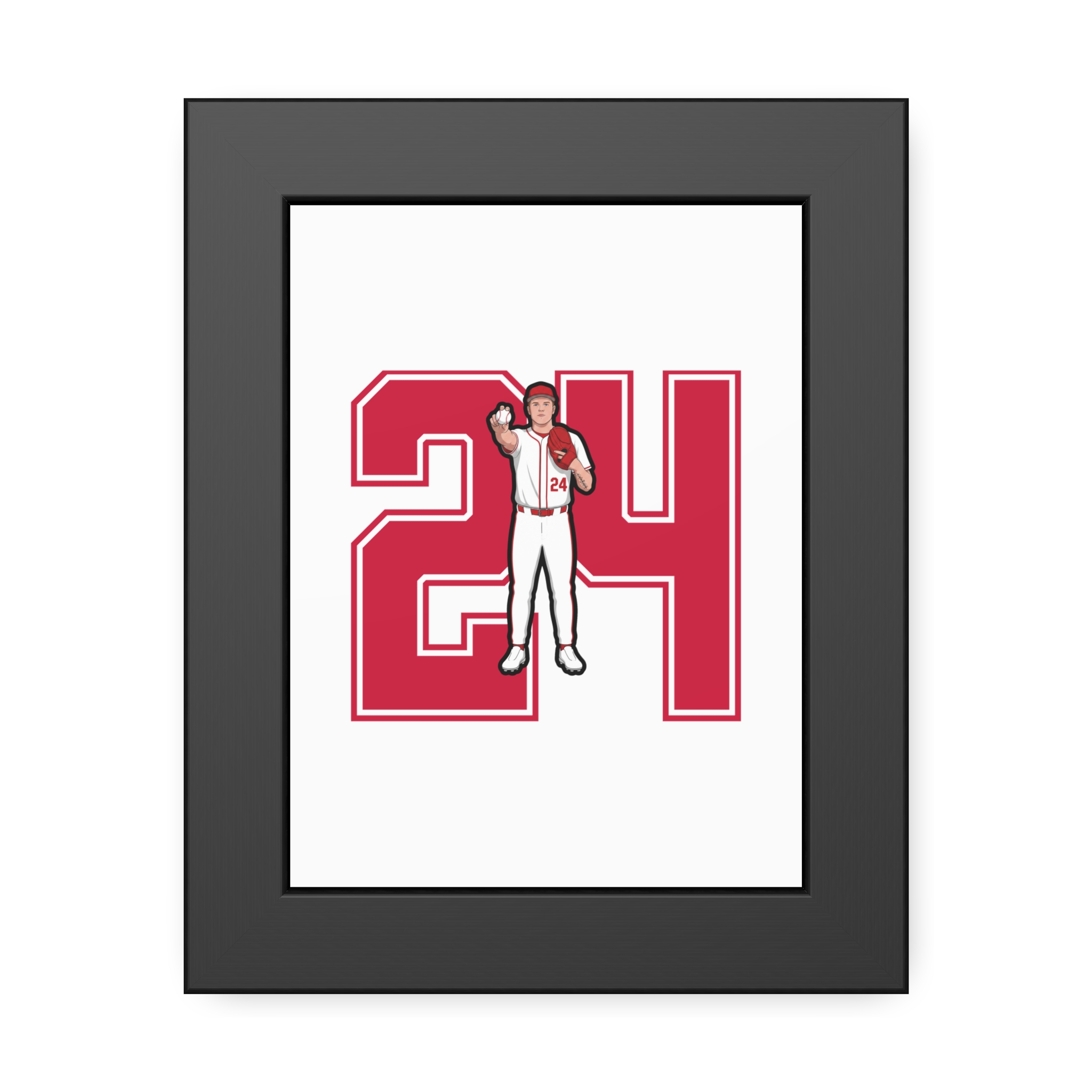 Framed Poster — character_number in Black