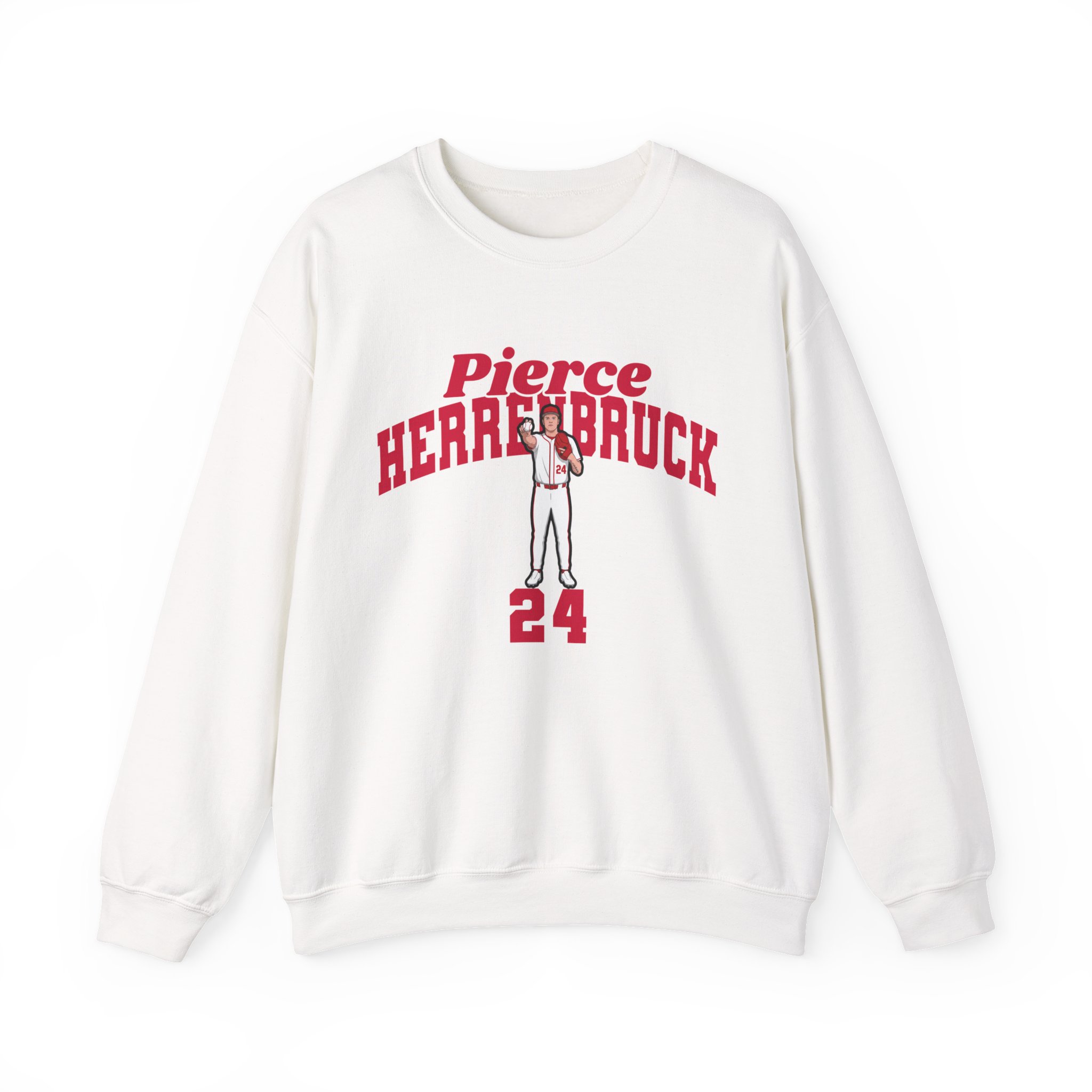 Crewneck Sweatshirt — character_signature_arch in White