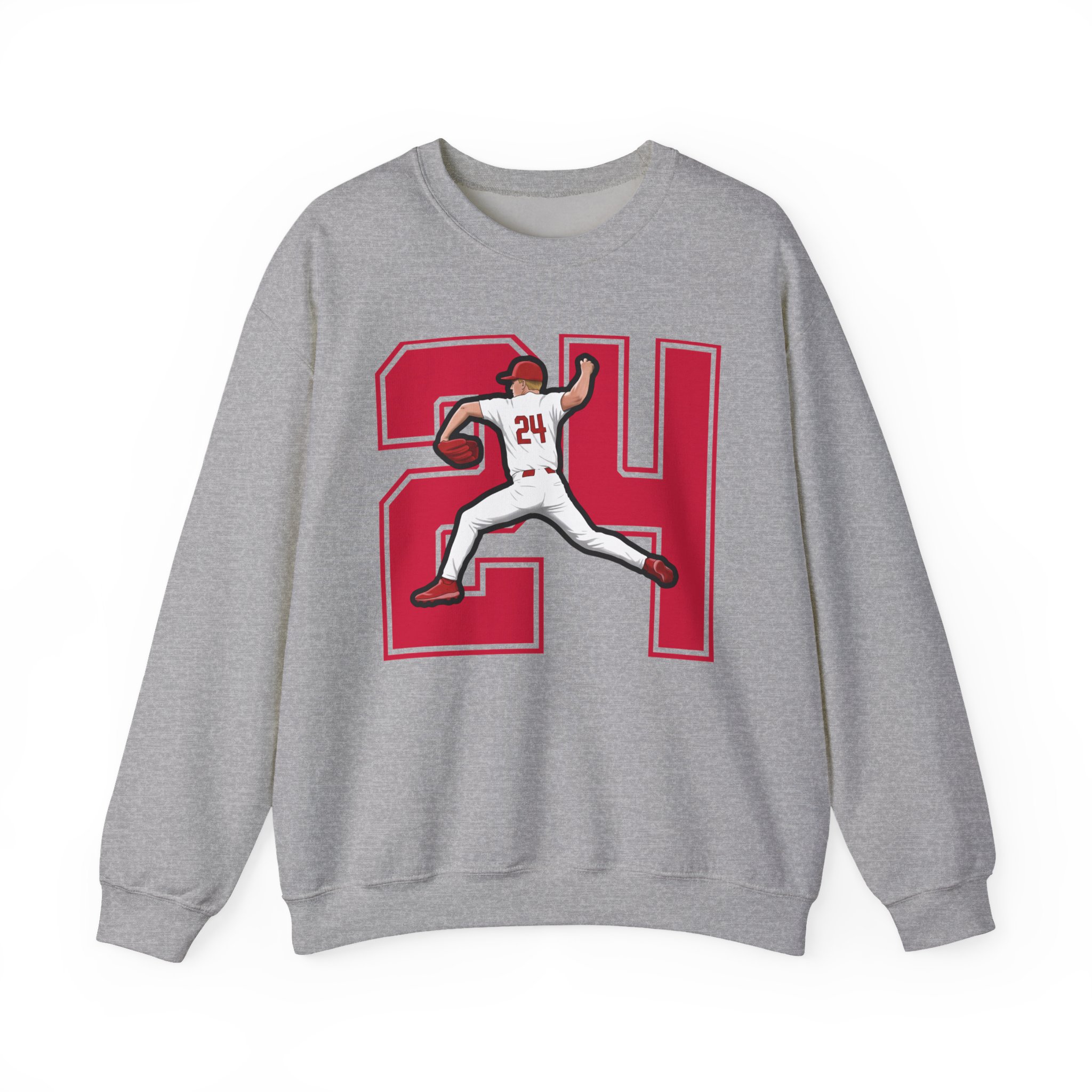 Crewneck Sweatshirt — character_number in Grey