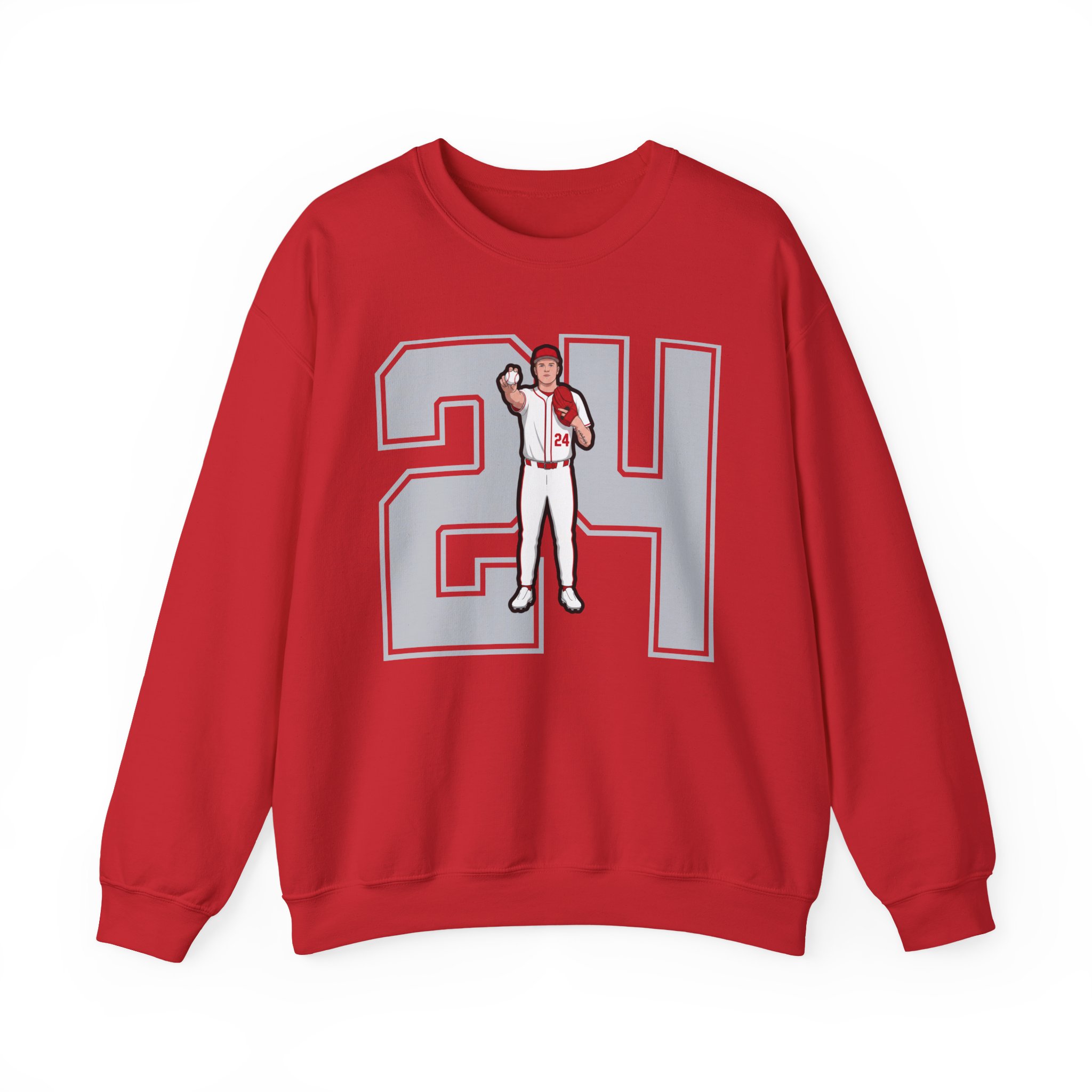 Crewneck Sweatshirt — character_number in Red