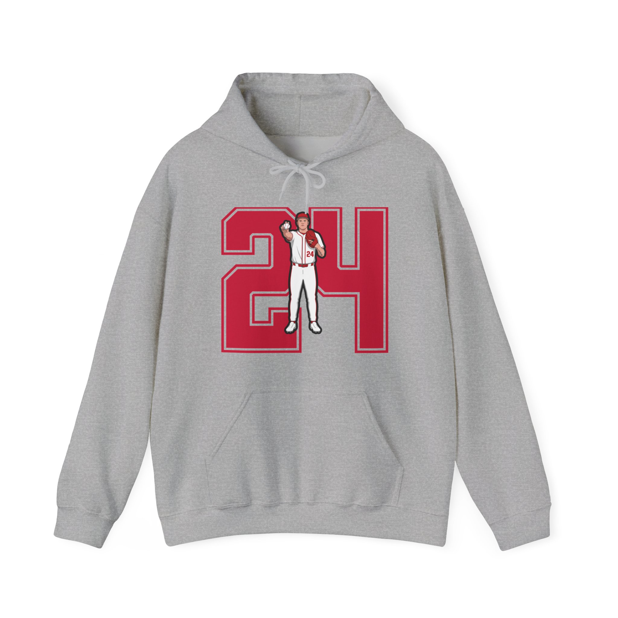 Hoodie — character_number in Grey