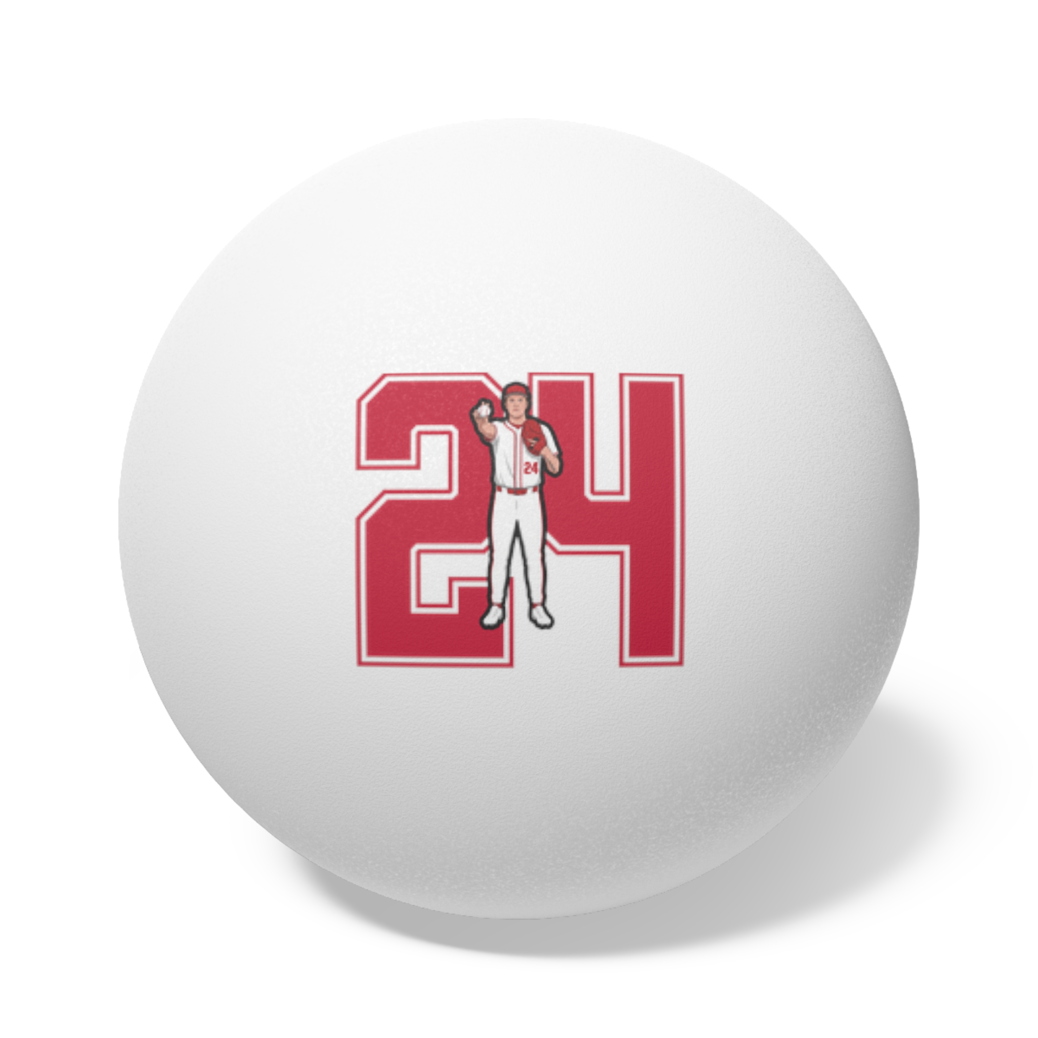 Ping Pong Balls, 6 pcs — character_number in White