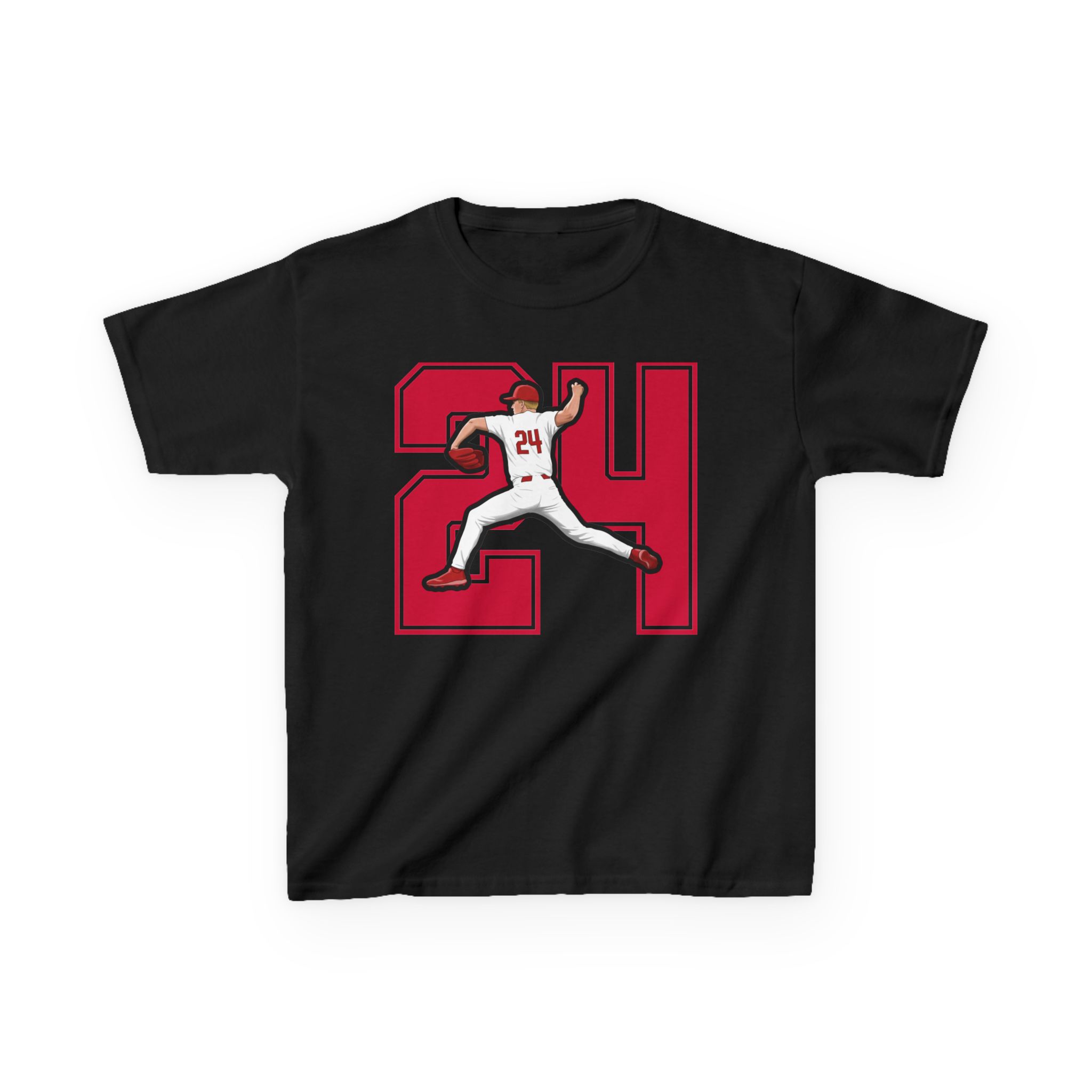 Youth Tee — character_number in Black