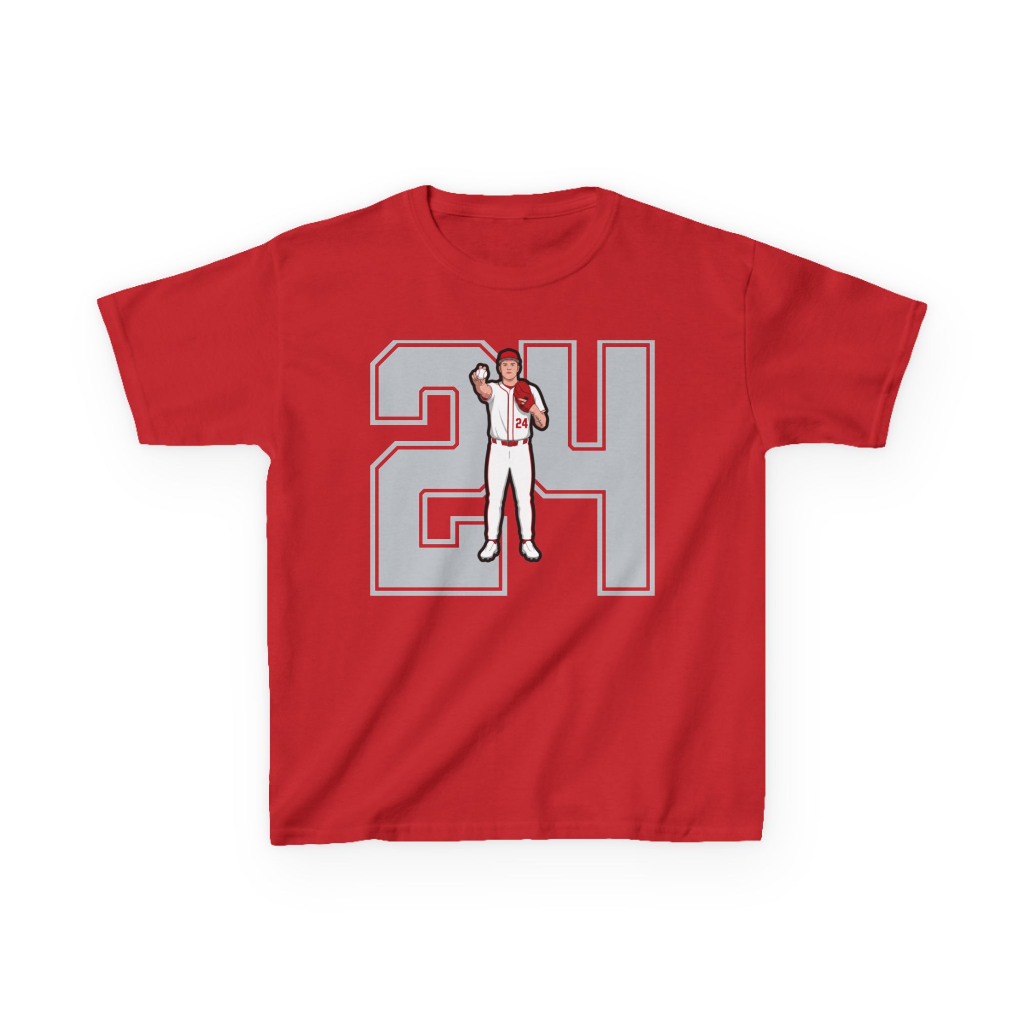 Youth Tee — character_number in Red