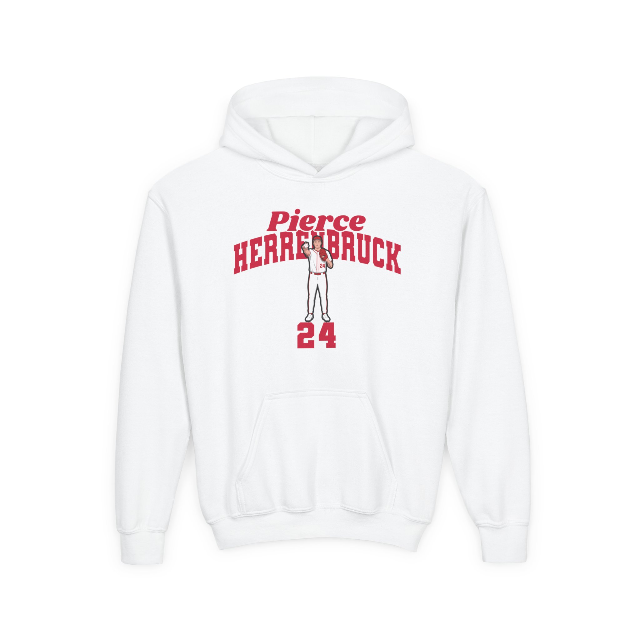 Youth Hoodie — character_signature_arch in White