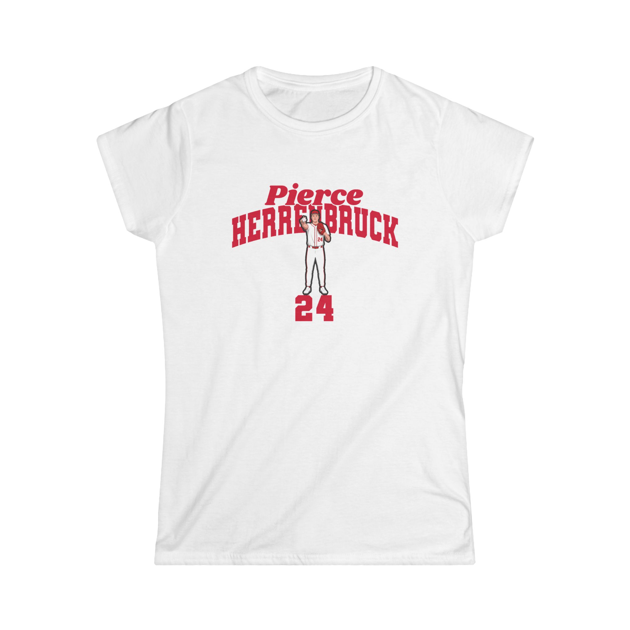 Women's Softstyle Tee — character_signature_arch in White