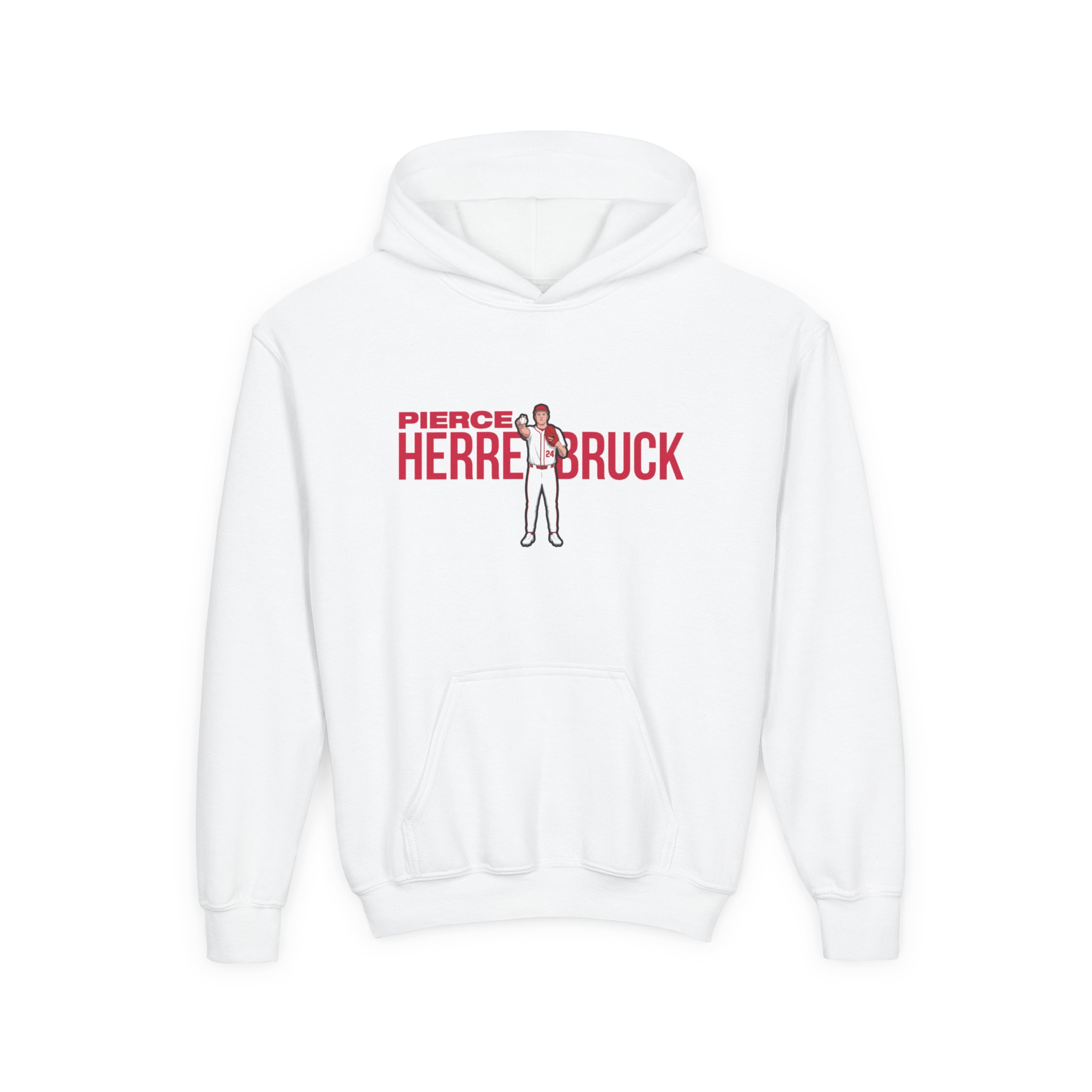 Youth Hoodie — character_player_name in White