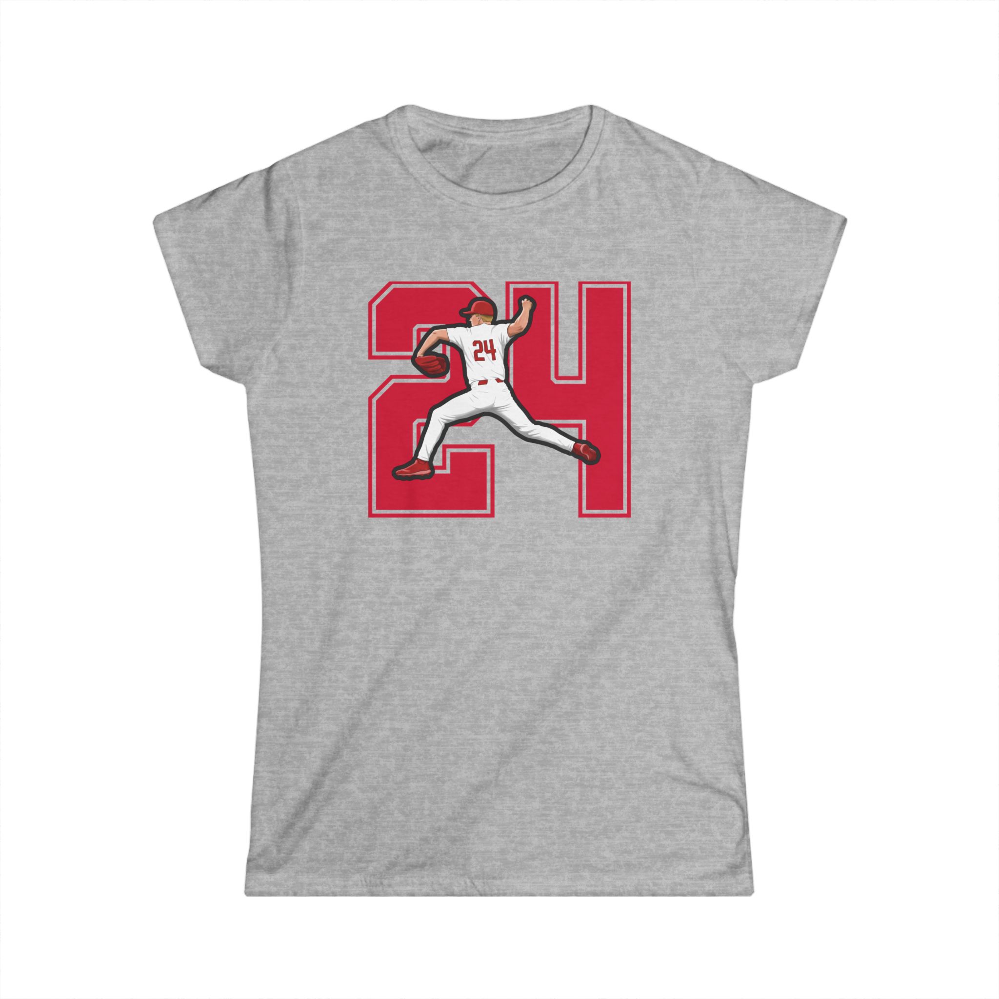 Women's Softstyle Tee — character_number in Grey
